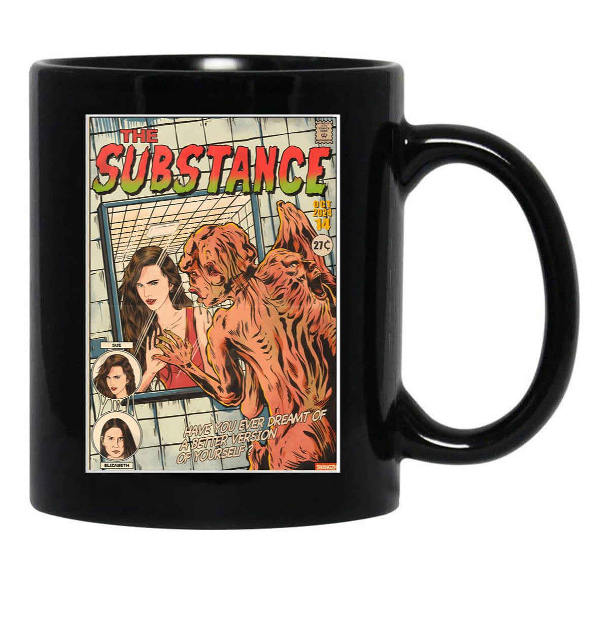 Retro The Substance The Poster Black Coffee Mug, Gift Coffee Mug - Black