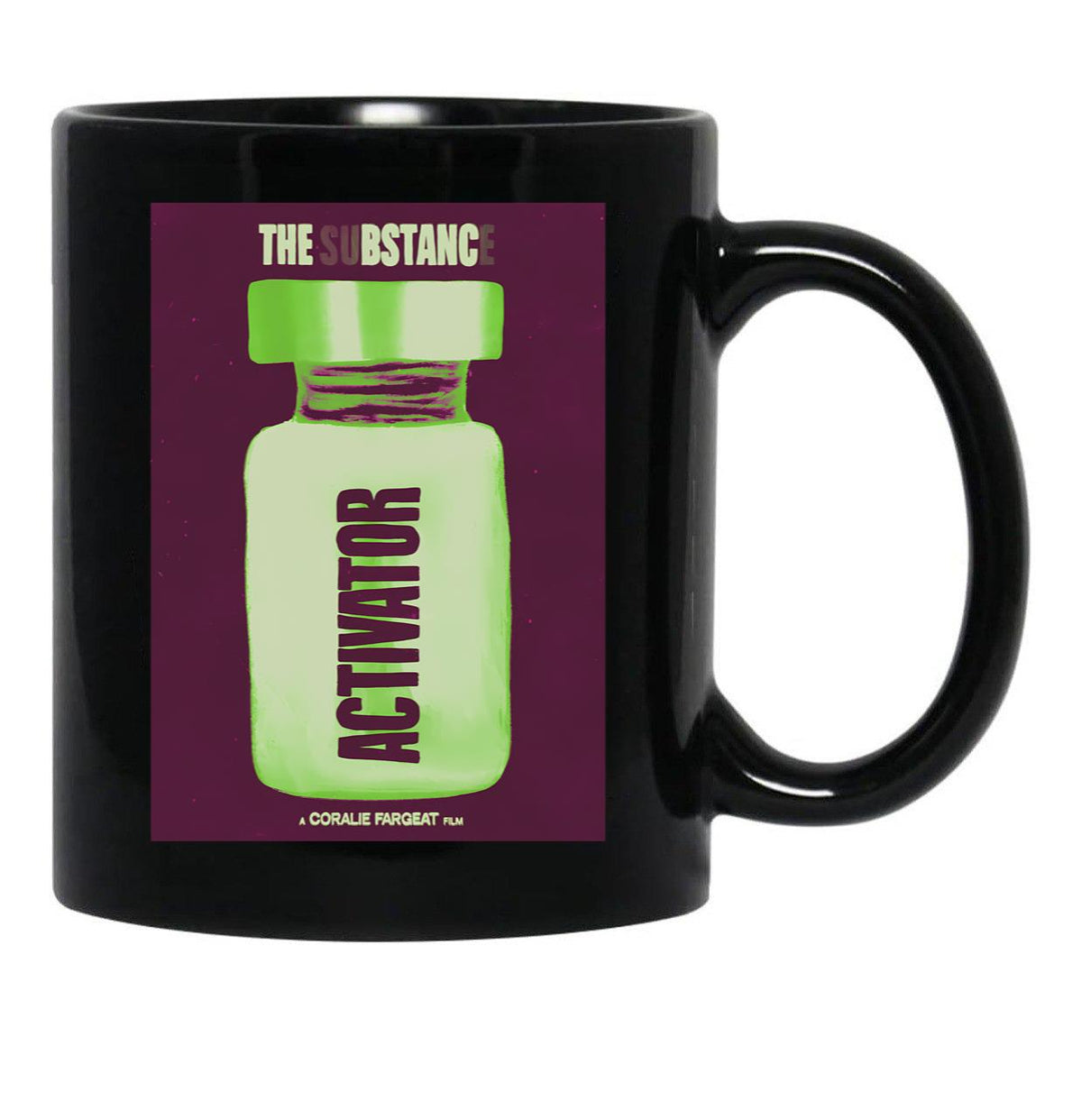 The Substance Movie Poster Black Coffee Mug, Gift Coffee Mug - Black