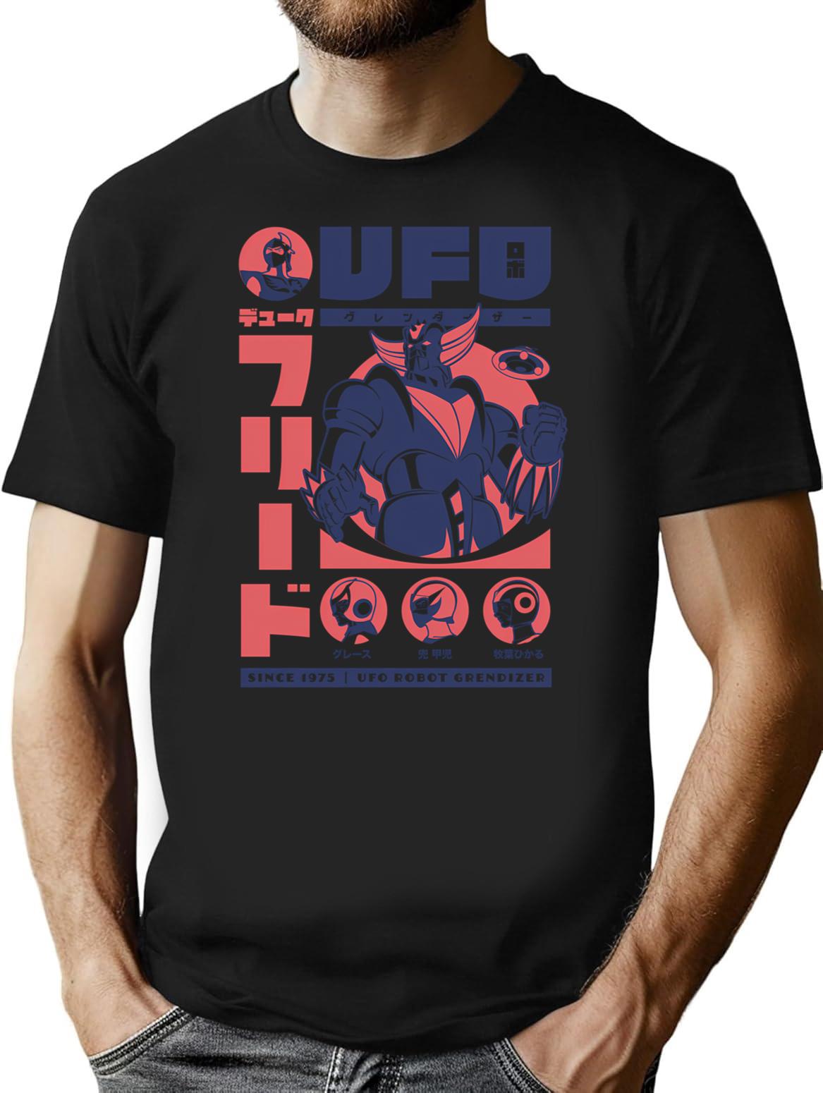 326 Retro Grendizer T-Shirt for Men & Women, T-Shirts Graphic Tee - Black