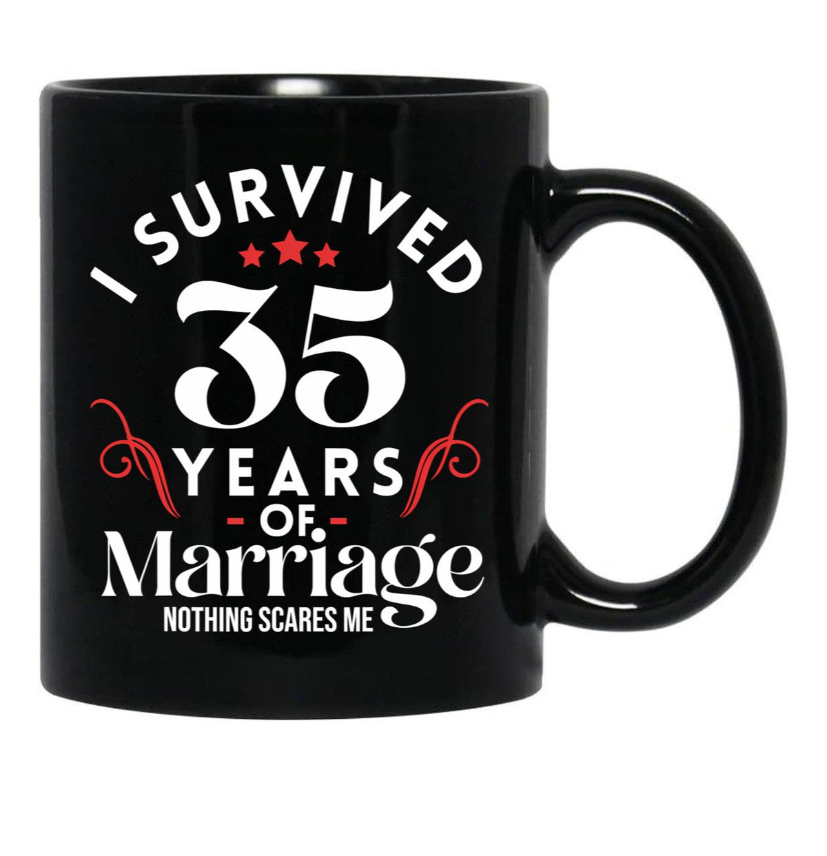 35Th Wedding Anniversary 35 Years Of Marriage Couples Black Coffee Mug, Gift Coffee Mug - Black