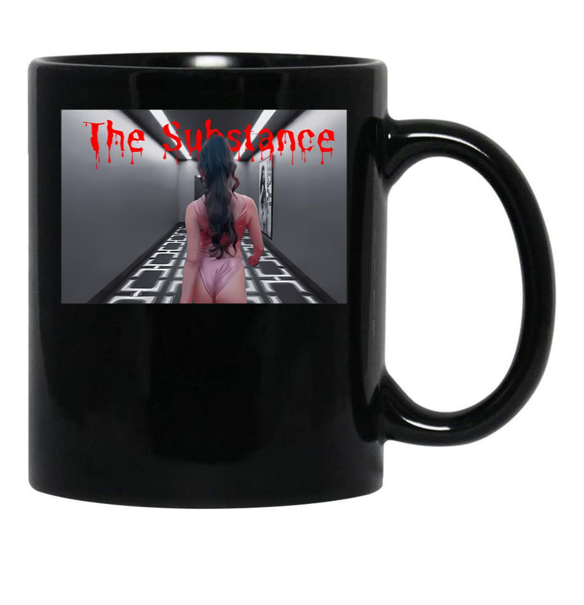 The Substance Horror Movie Margaret Qualley Film Demi Moore Black Coffee Mug, Gift Coffee Mug - Black