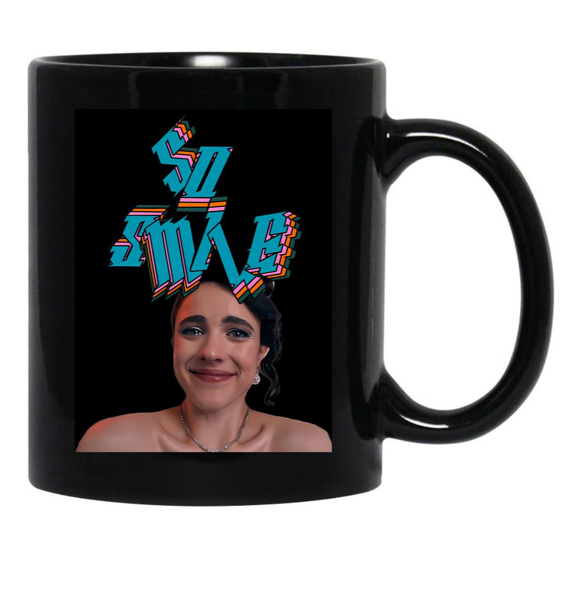 So Smile Black Coffee Mug, Gift Coffee Mug - Black