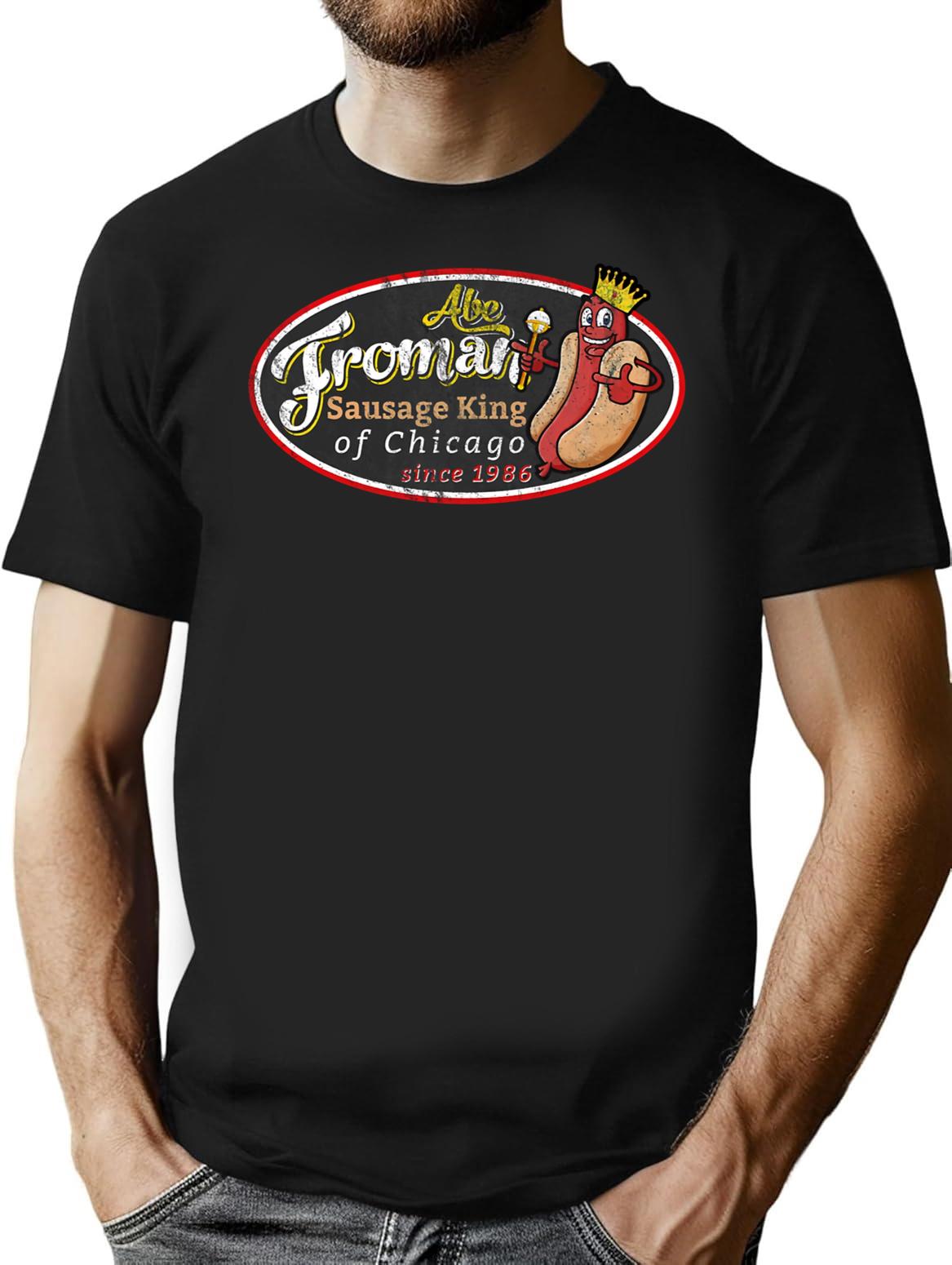 Abe Froman Sausage King Worn Oval Premium Heavyweight Cotton T-Shirt - Black
