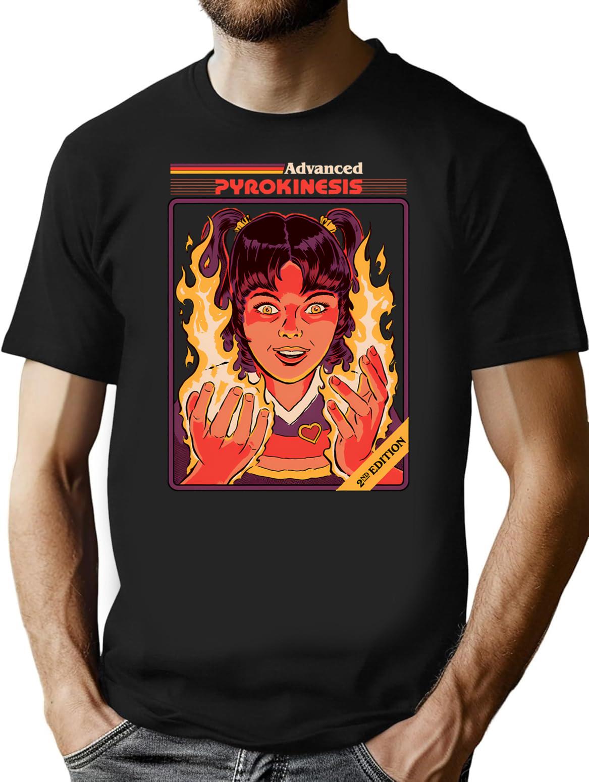 Advanced Pyrokinesis T-Shirt for Men & Women, T-Shirts Graphic Tee - Black