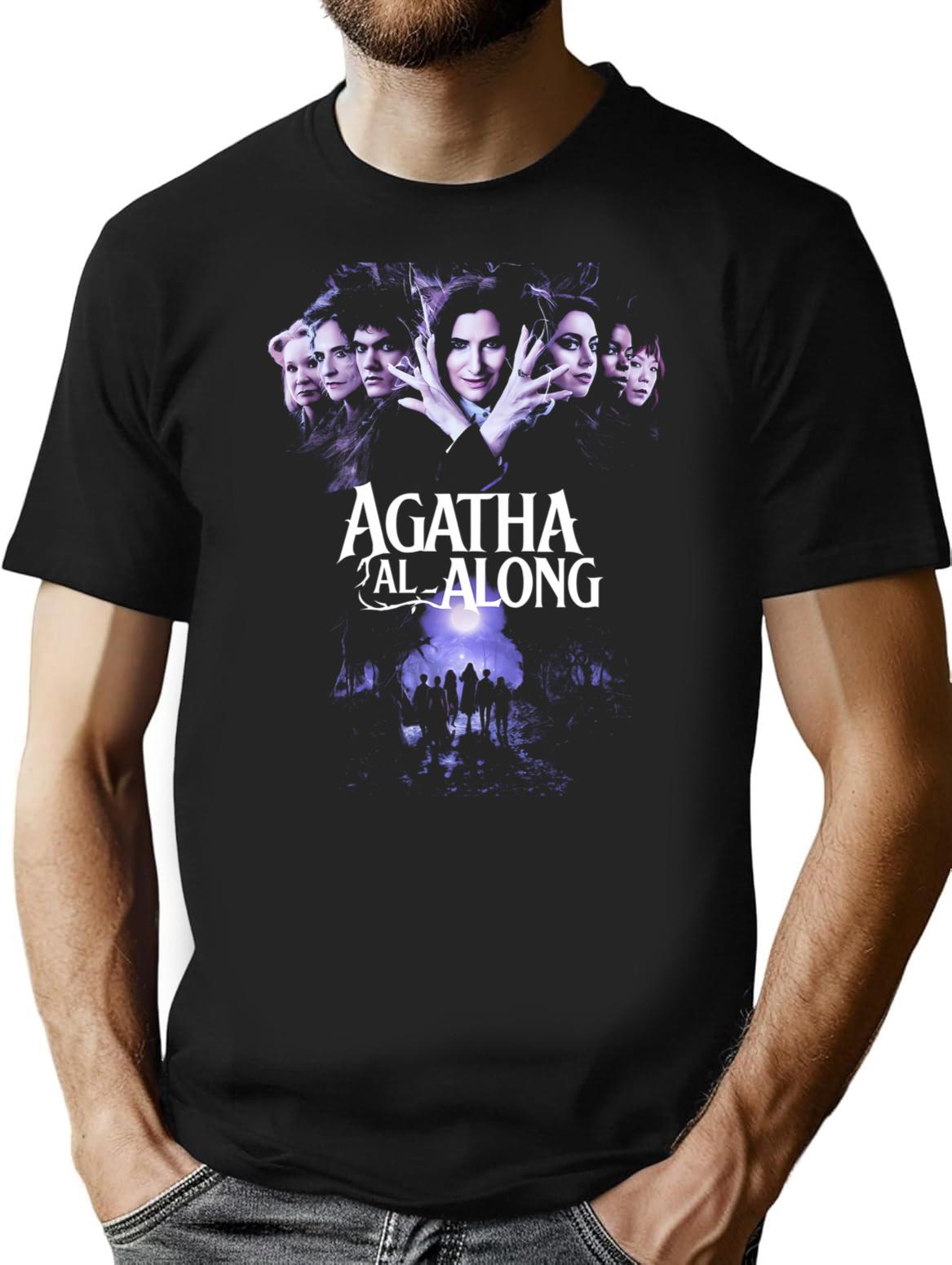 Agatha Witches Road Vintage T-Shirt for Men & Women, T-Shirts Graphic Tee - Black