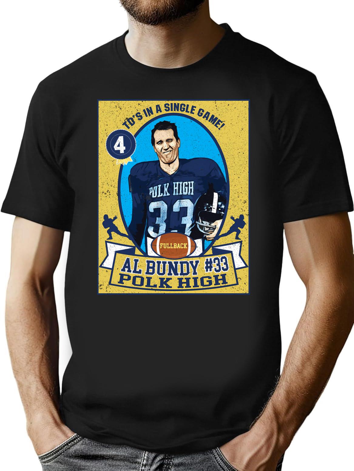 Al Bundy Football Trading Card Premium Heavyweight Cotton T-Shirt - Black