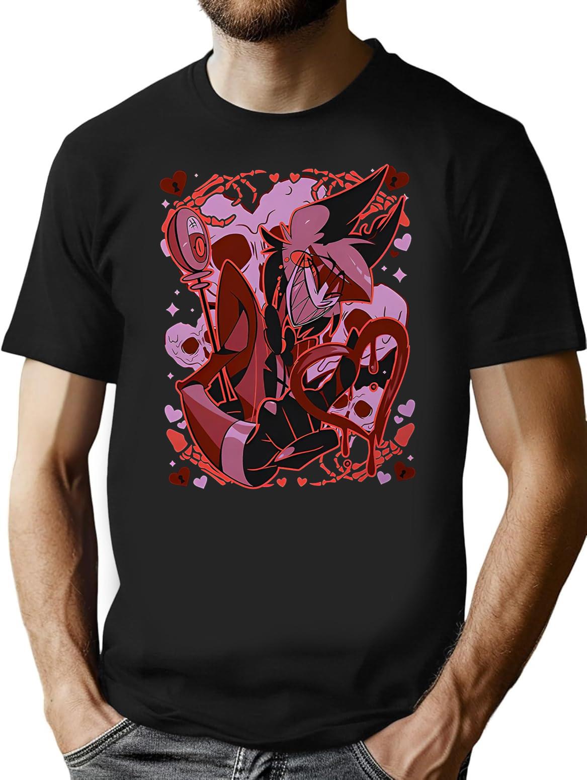 Alastor Valentines Day - Hazbin Hotel Essential Premium Heavyweight Cotton T-Shirt - Black