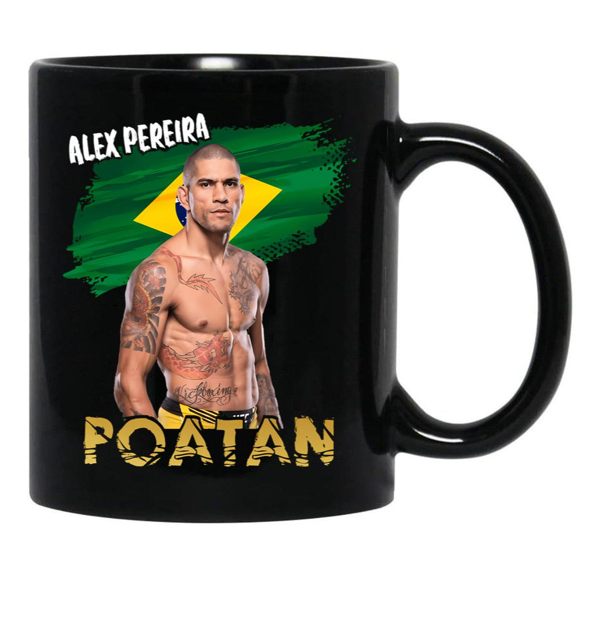 Alex Pereira - Poatan (1) Black Coffee Mug, Gift Coffee Mug - Black