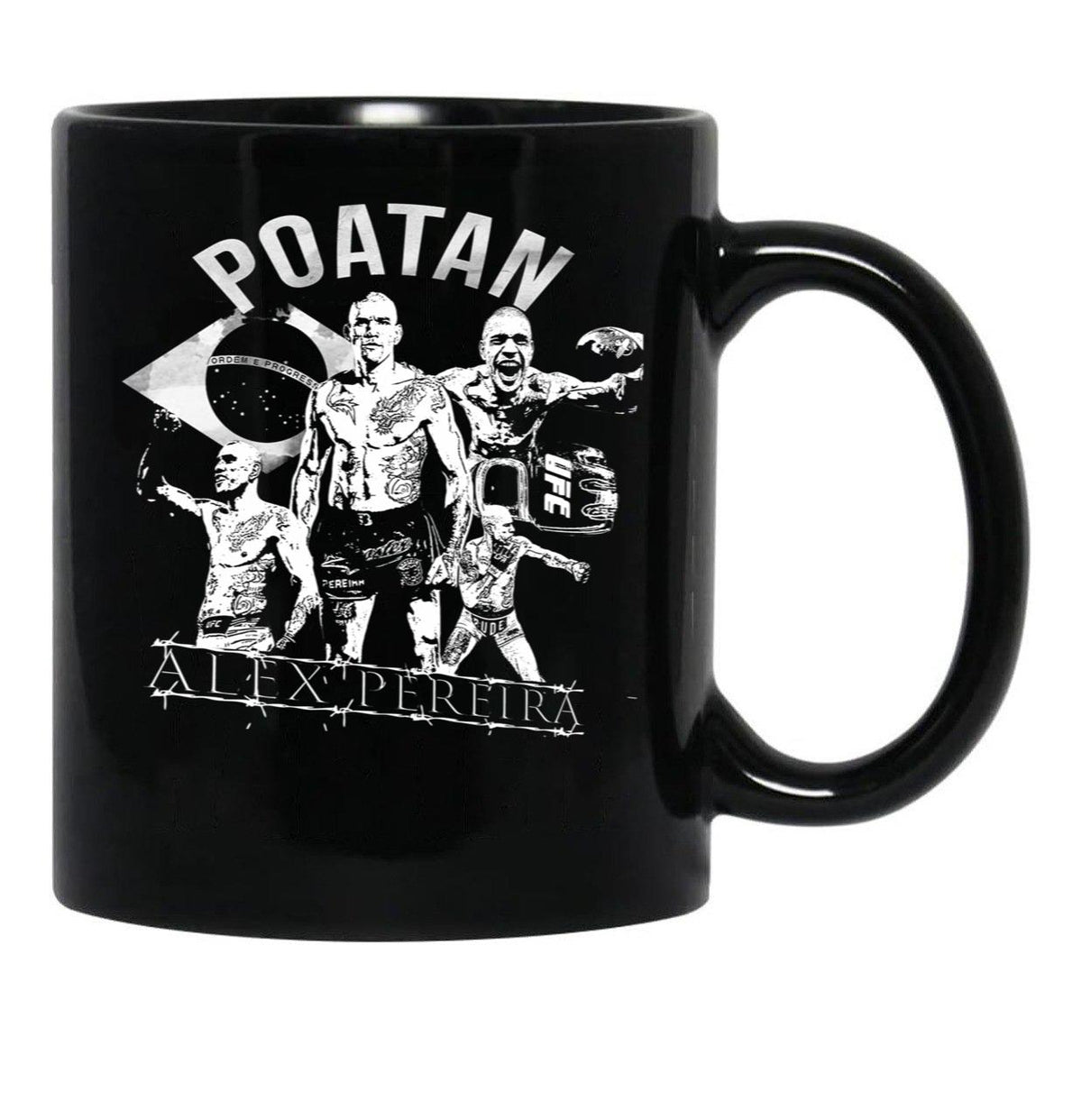 Alex Pereira Mug Poatan Black Vintage Alex Pereira Black Coffee Mug, Gift Coffee Mug - Black