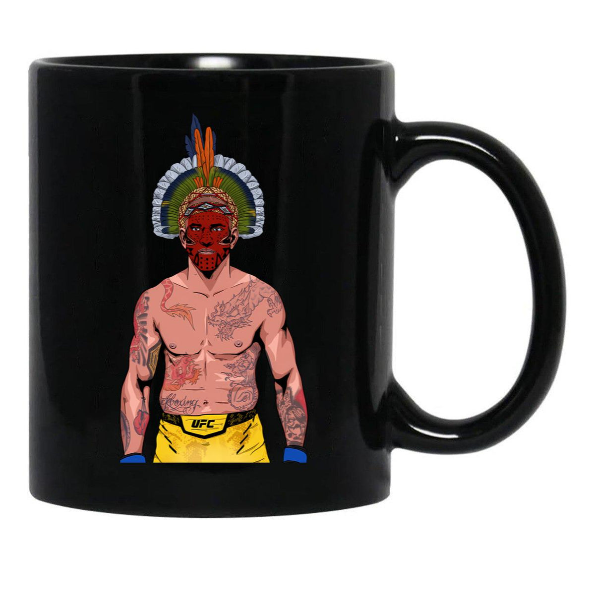 Alex Pereira Tribal Black Coffee Mug, Gift Coffee Mug - Black