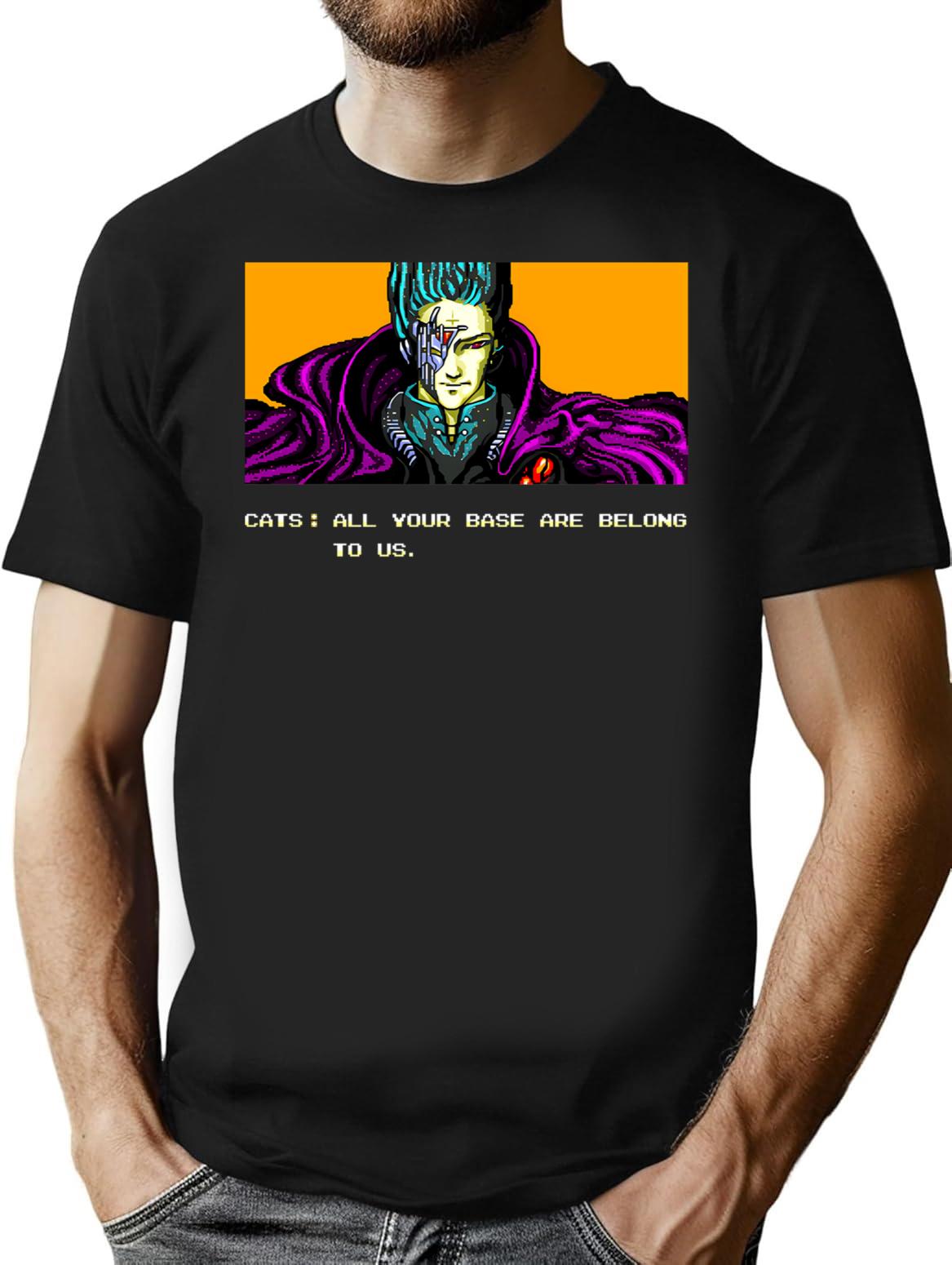 All Your Base T-Shirt for Men & Women, T-Shirts Graphic Tee - Black
