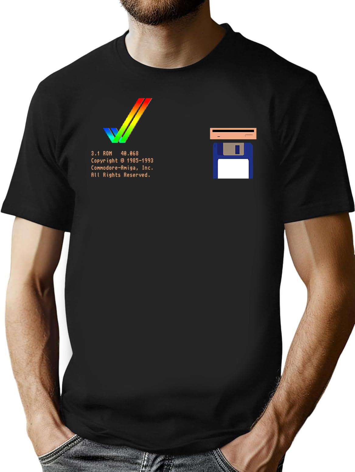 Amigaos 3.1 Kickstart T-Shirt for Men & Women, T-Shirts Graphic Tee - Black