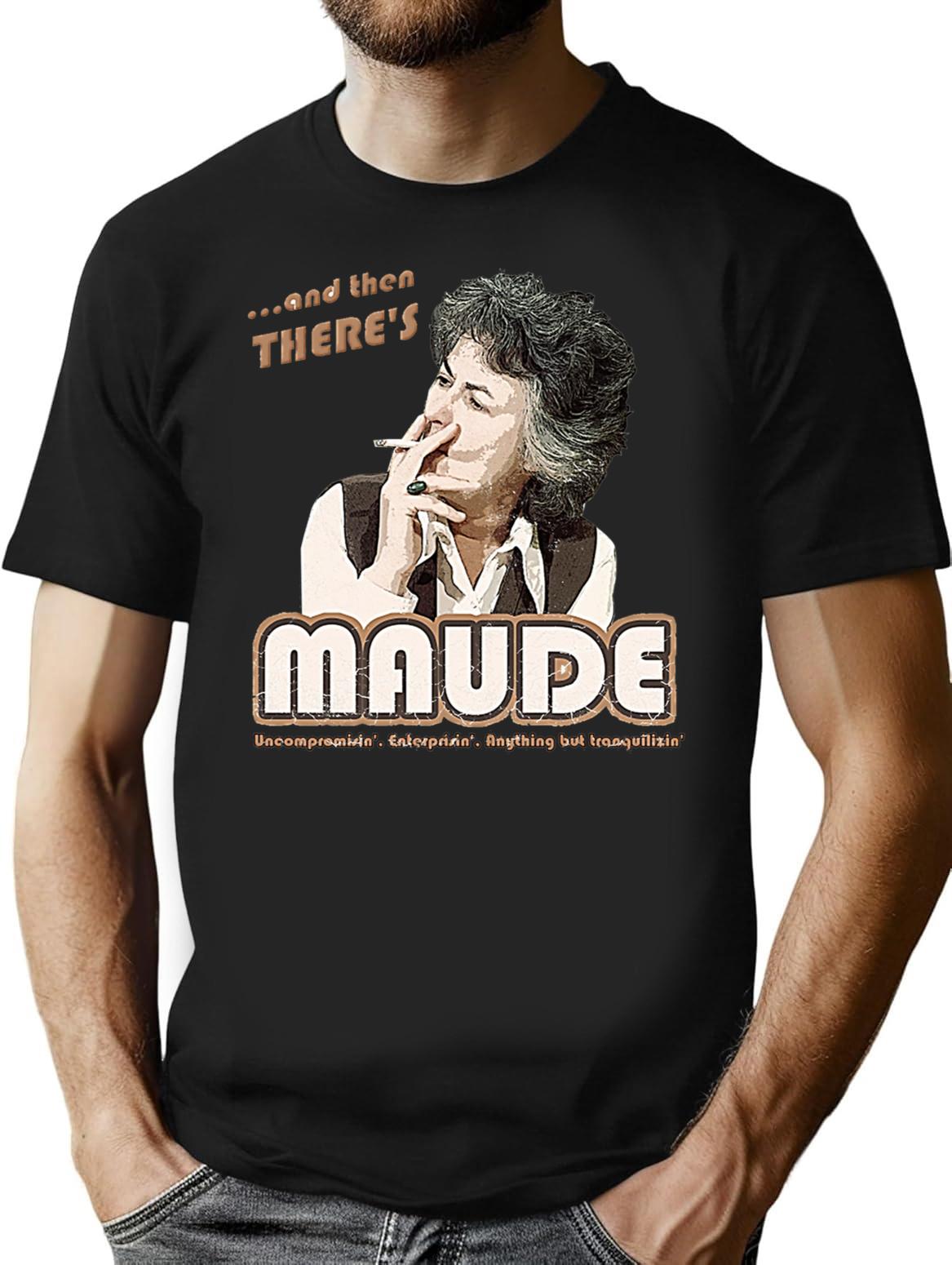 And Then There'S Maude Distressed Premium Heavyweight Cotton T-Shirt - Black