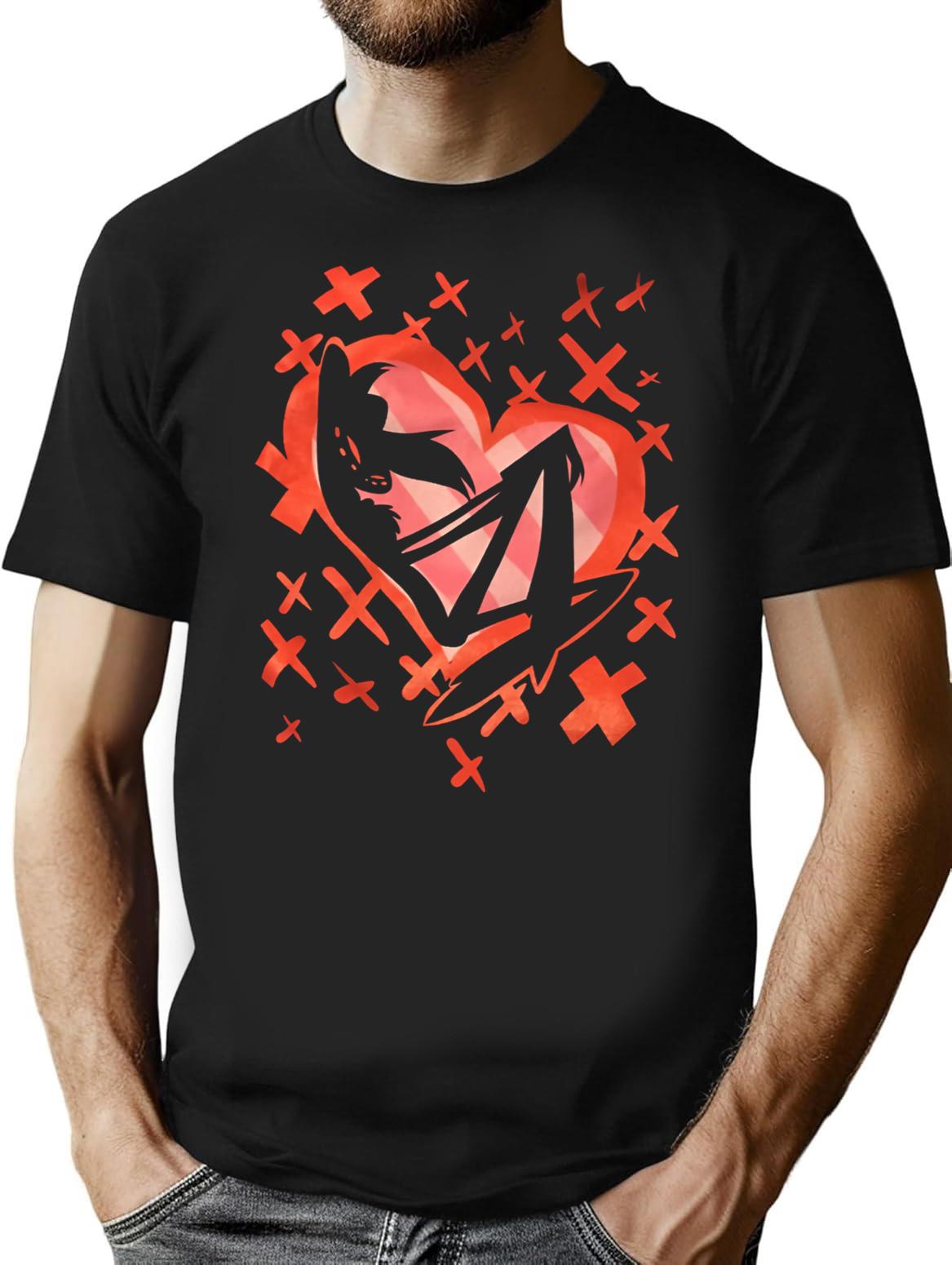 Angel Dust Valentines Day - Hazbin Hotel Premium Premium Heavyweight Cotton T-Shirt - Black