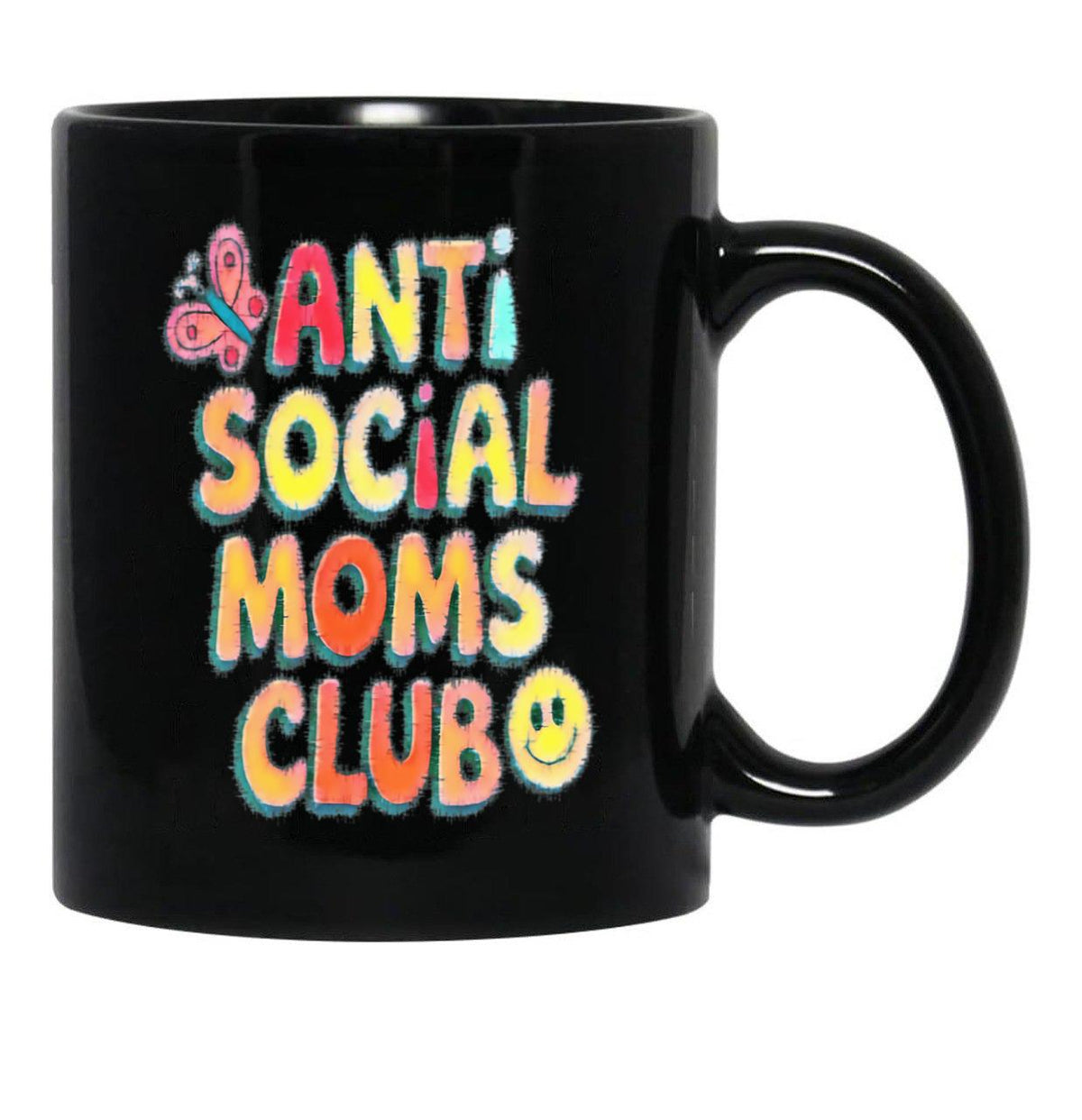 Anti-Social Moms Club V1 Black Coffee Mug, Gift Coffee Mug - Black