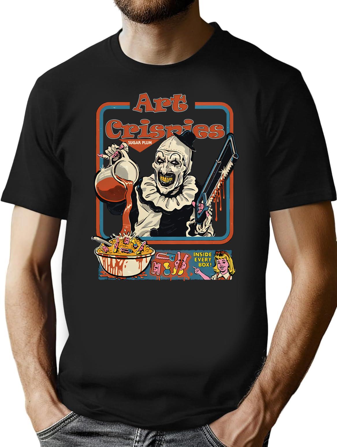 Art Crispies T-Shirt for Men & Women, T-Shirts Graphic Tee - Black