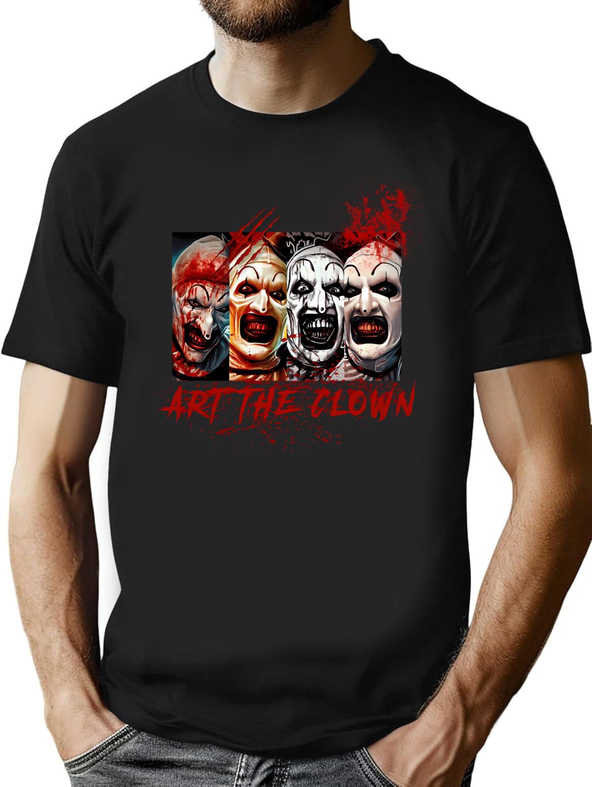 Art The Clown Bloody Vintage T-Shirt for Men & Women, T-Shirts Graphic Tee - Black