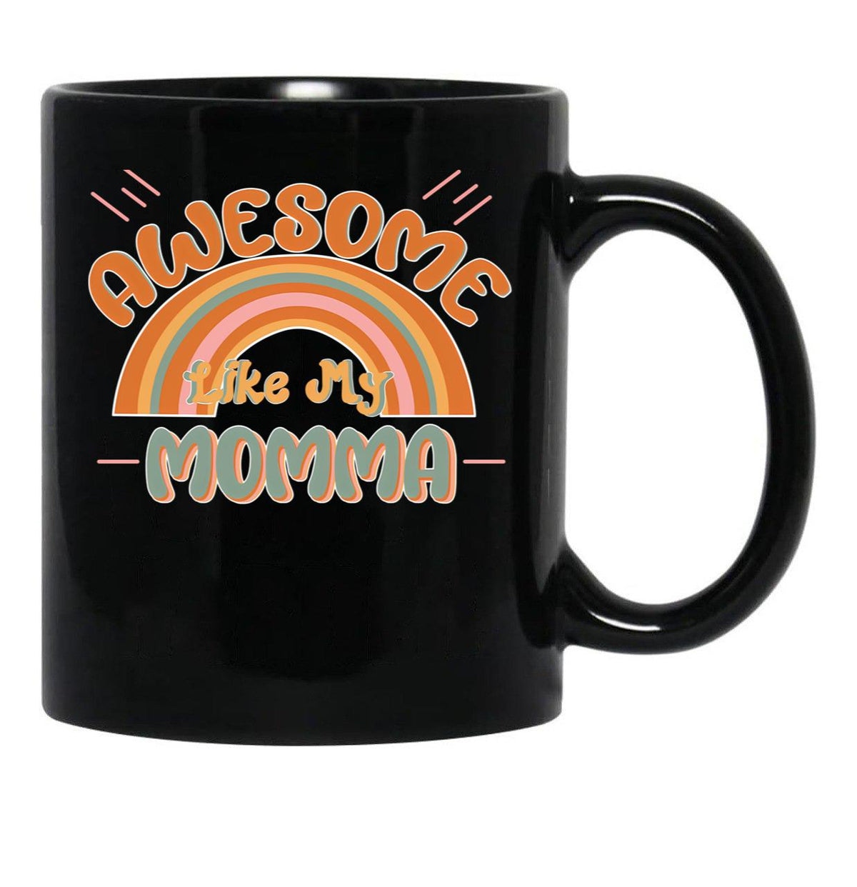 Awesome Like My Momma Retro Black Coffee Mug, Gift Coffee Mug - Black