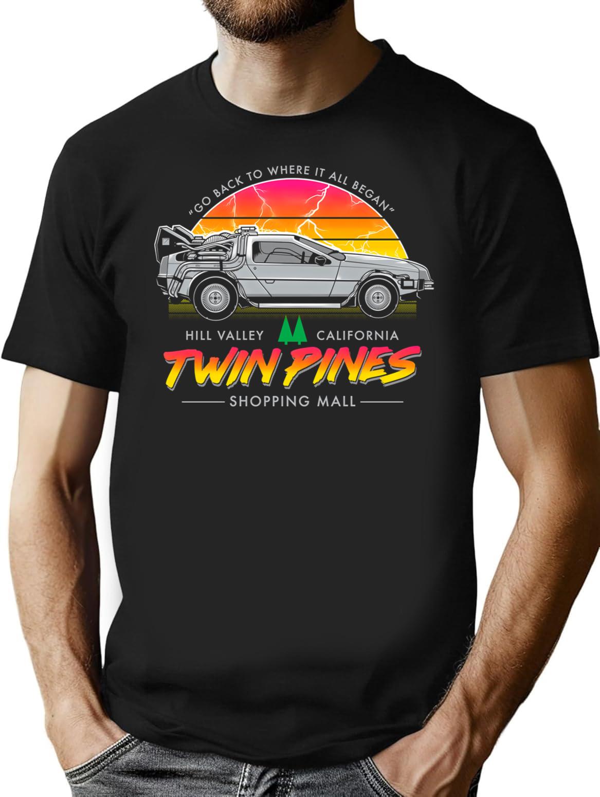 Back To The Mall - Retro 80S Sci Fi Movie T-Shirt for Men & Women, T-Shirts Graphic Tee - Black