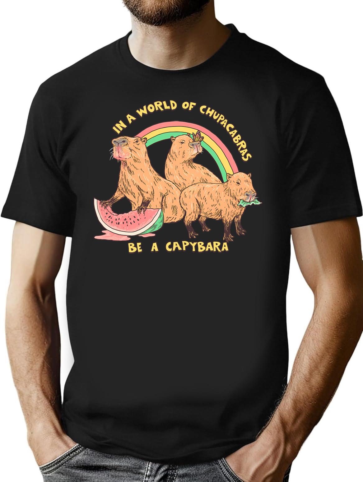 Be A Capybara T-Shirt for Men & Women, T-Shirts Graphic Tee - Black
