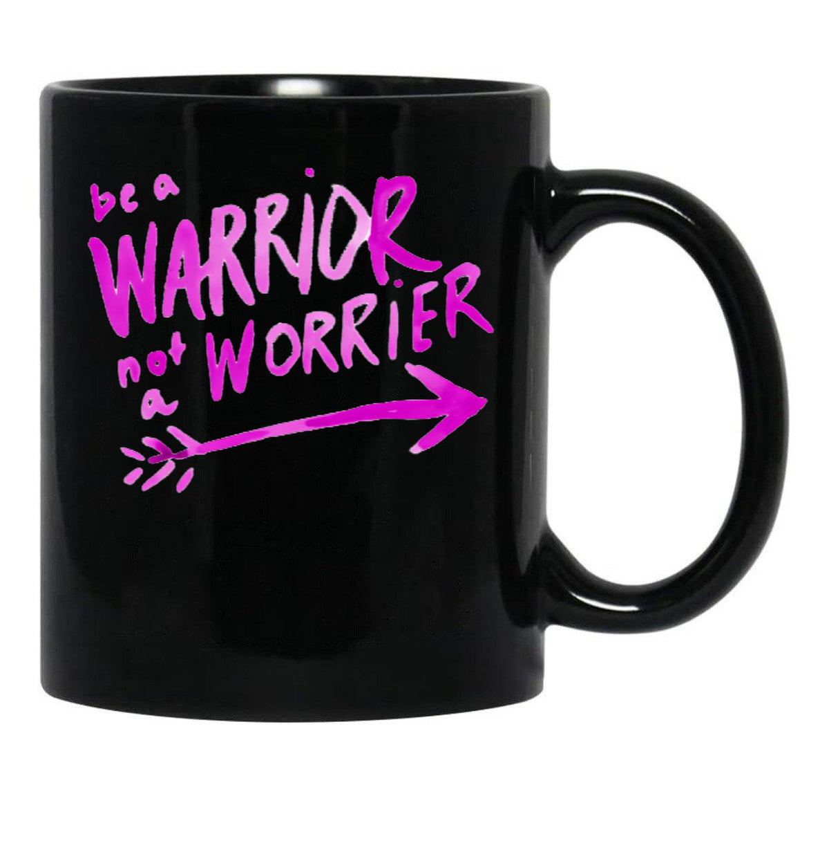 Be A Warrior Not A Worrier - Workout Gym - Empowering Life Quotes - Funny Women'S Workout Tee Running Shirts Funny Gym Shirts Yoga Shirt Coach0 Black Coffee Mug, Gift Coffee Mug - Black