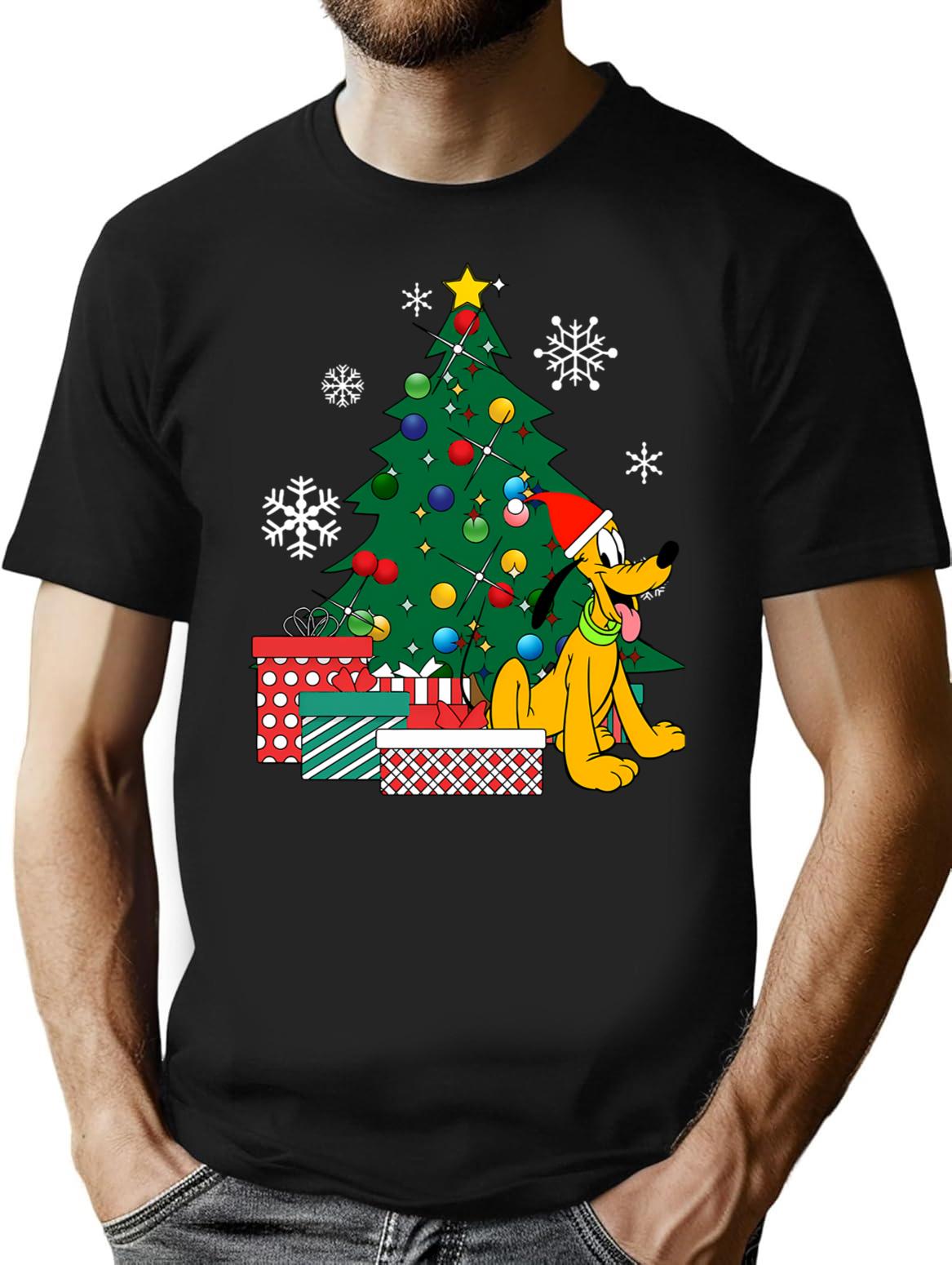Beautiful Model Plut Around The Christmas Tree Awesome For Movie Fans T-Shirt for Men & Women, T-Shirts Graphic Tee - Black