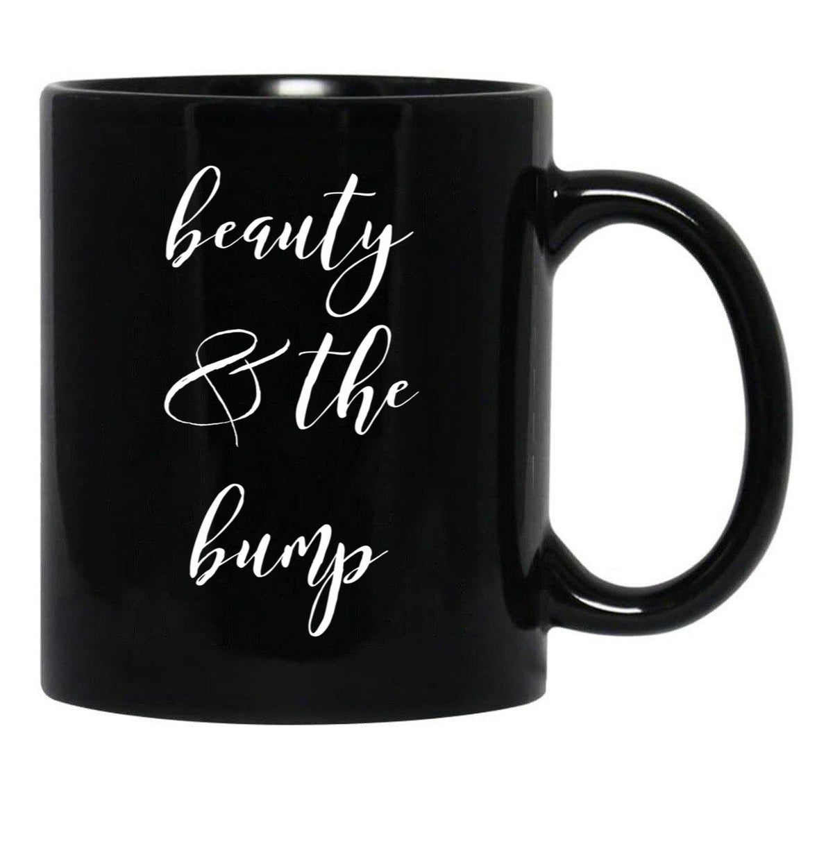 Beauty And The Bump Black Coffee Mug, Gift Coffee Mug - Black