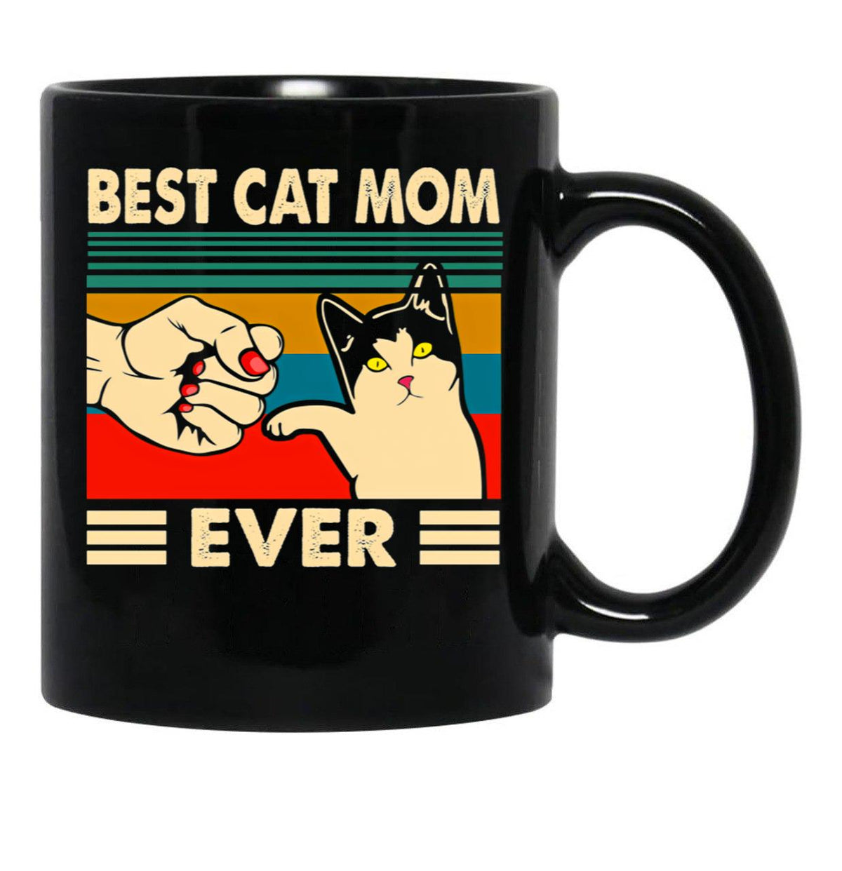 Best Cat Mom Ever Black Coffee Mug, Gift Coffee Mug - Black