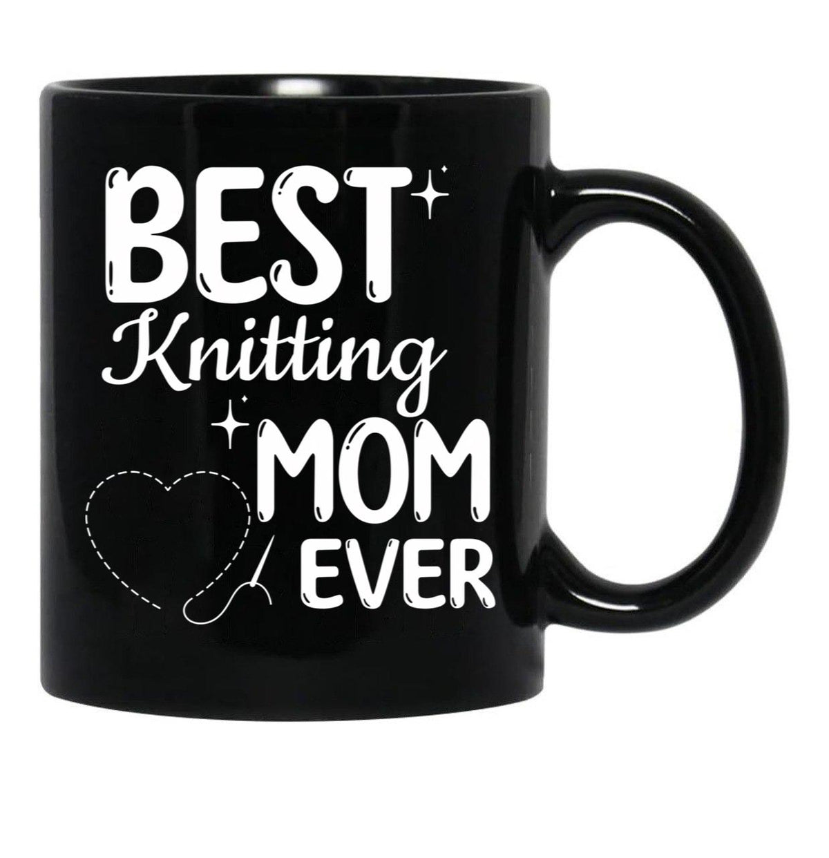 Best Knitting Mom Ever Simple Cute Design Black Coffee Mug, Gift Coffee Mug - Black