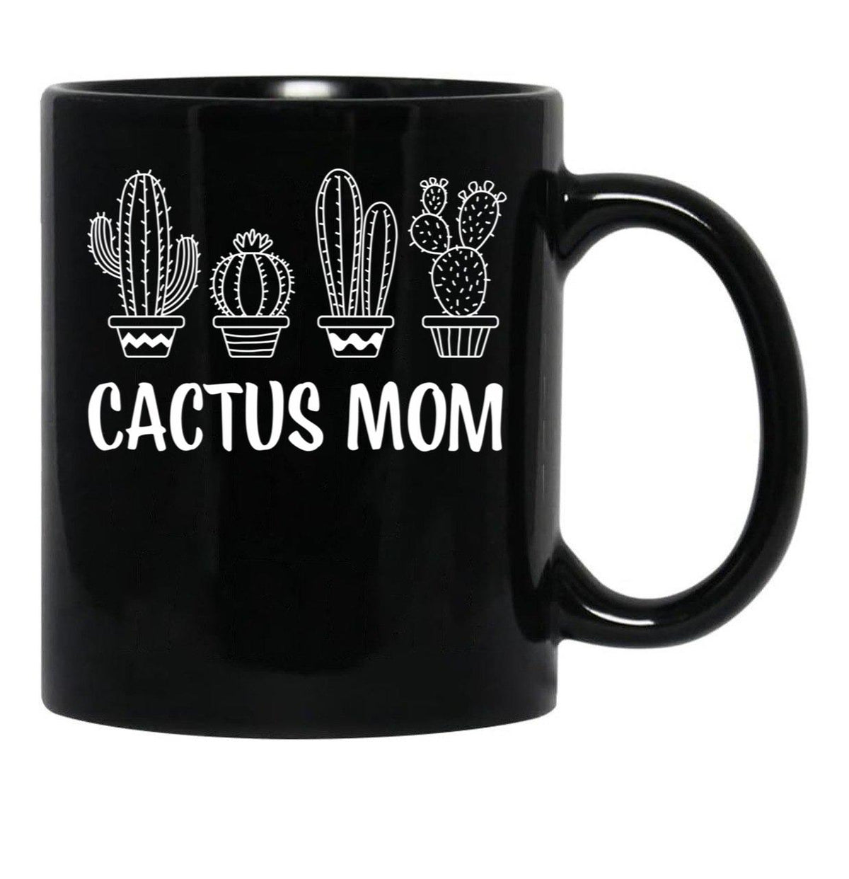 Cactus Mom Black Coffee Mug, Gift Coffee Mug - Black