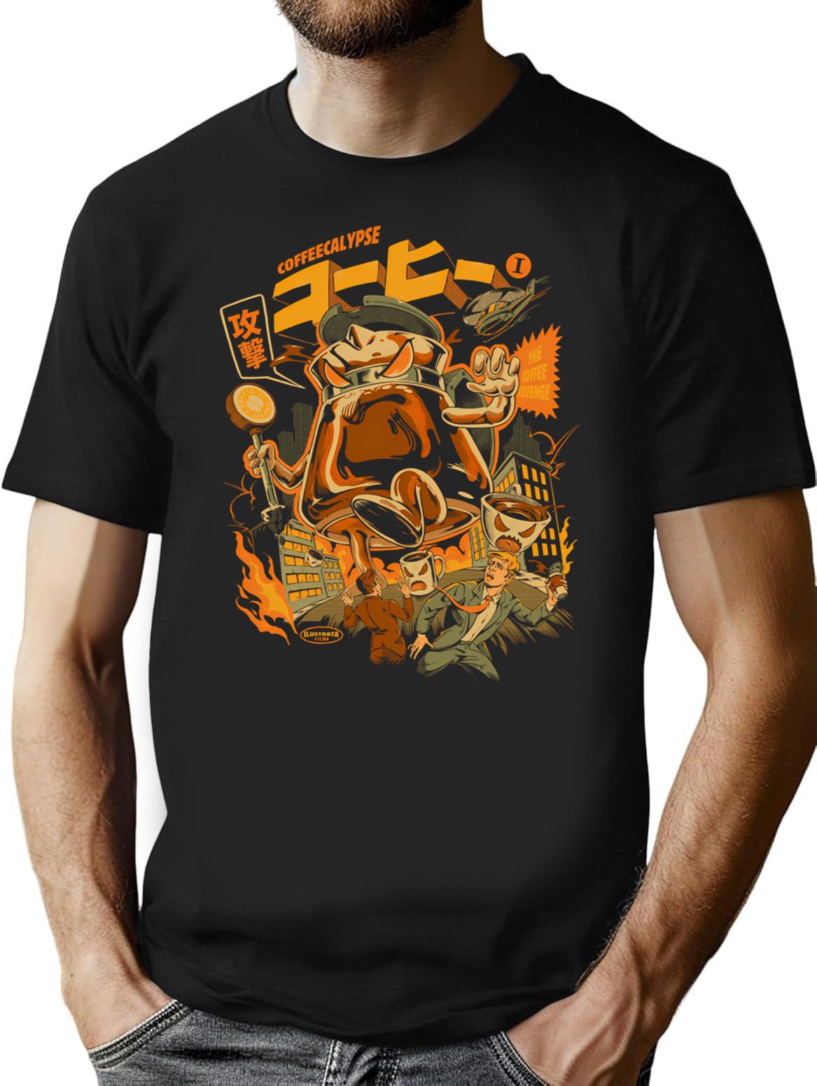 Coffecalypse T-Shirt for Men & Women, T-Shirts Graphic Tee - Black