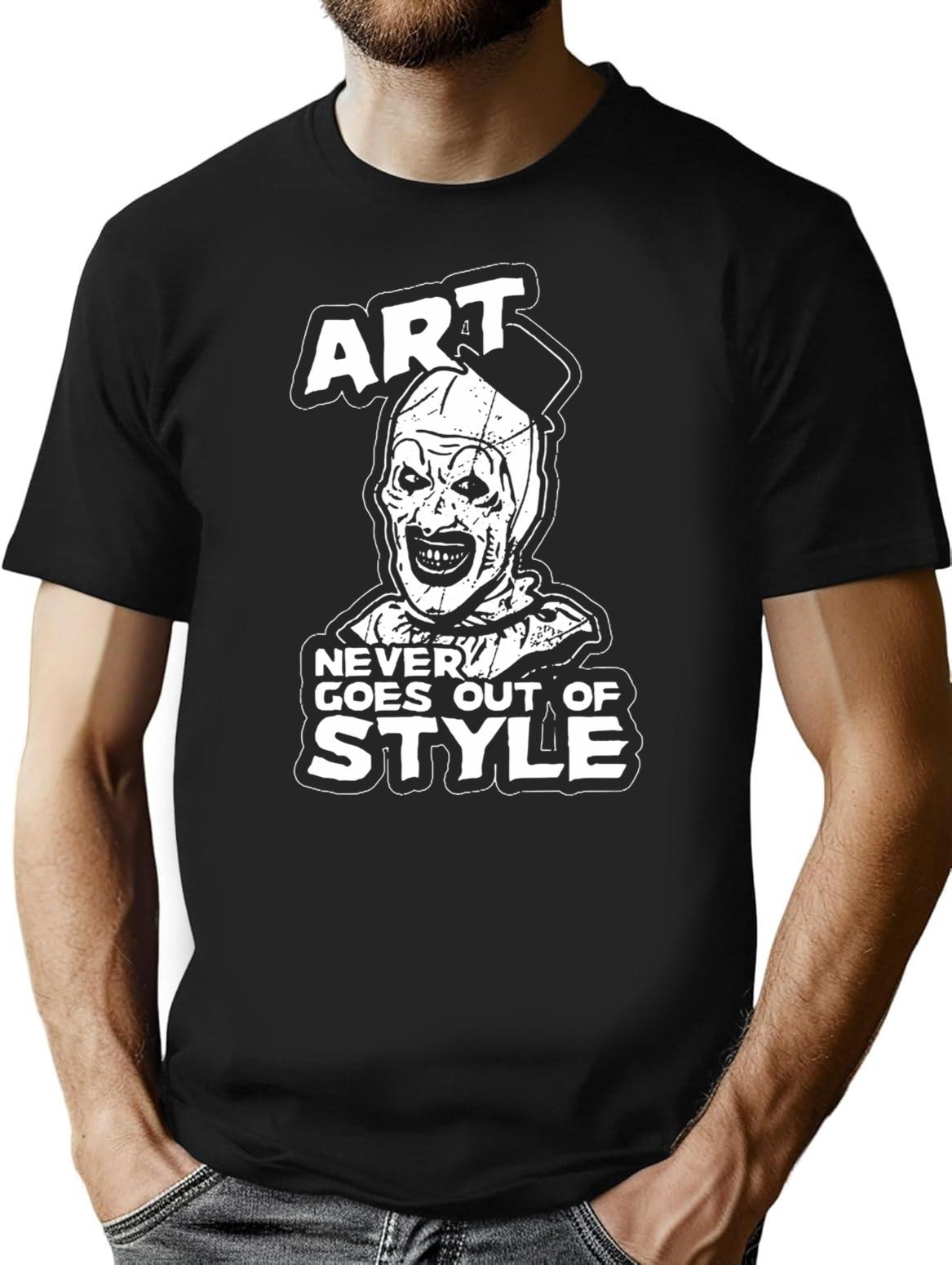 Cuan Horor Terrifier Film Halloween T-Shirt for Men & Women, T-Shirts Graphic Tee - Black