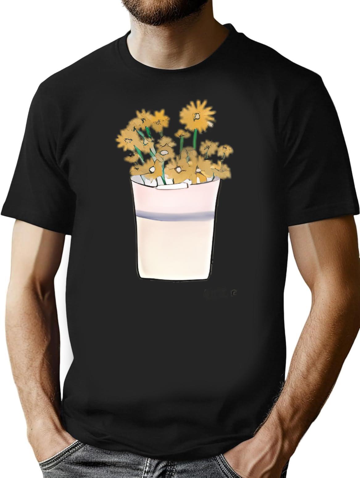 Daisies T-Shirt for Men & Women, T-Shirts Graphic Tee - Black