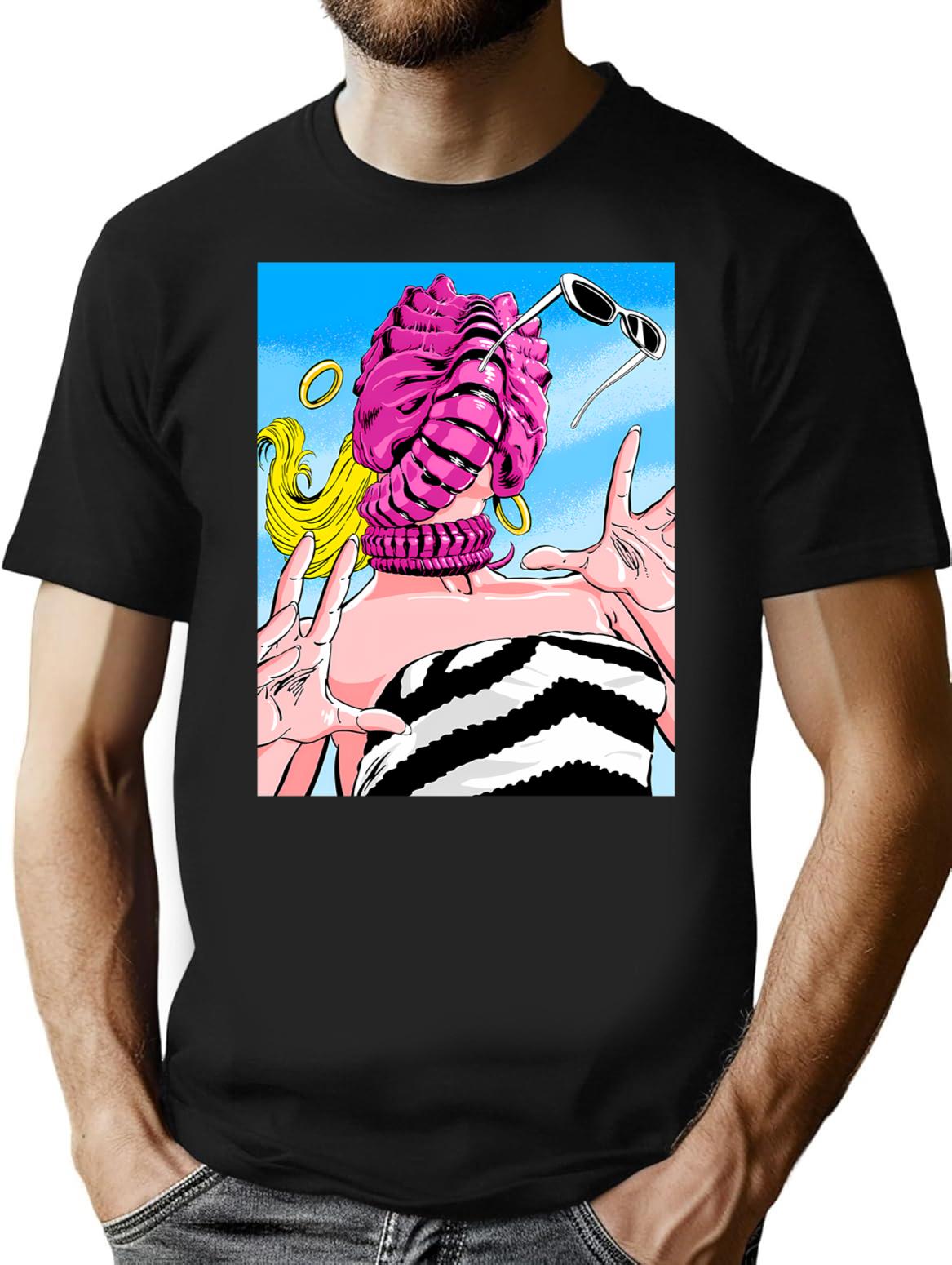 Doll Hugger T-Shirt for Men & Women, T-Shirts Graphic Tee - Black