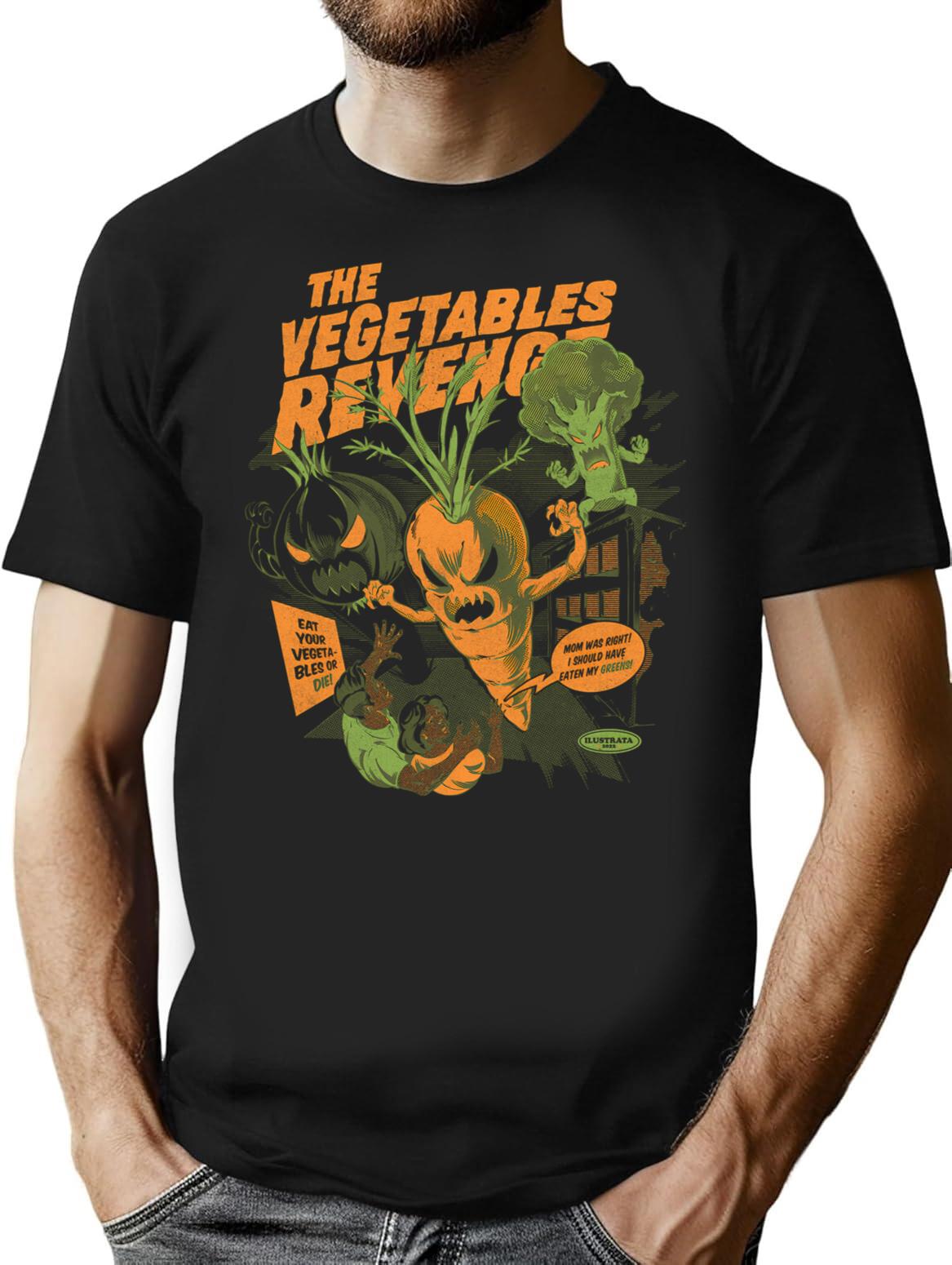 Eat Your Vegetables T-Shirt for Men & Women, T-Shirts Graphic Tee - Black