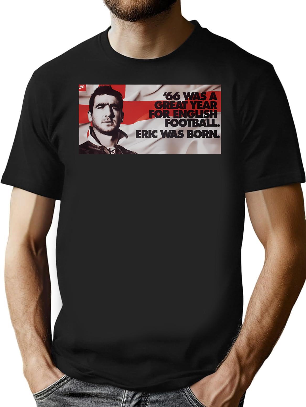 Eric Cantona T-Shirt for Men & Women, T-Shirts Graphic Tee - Black