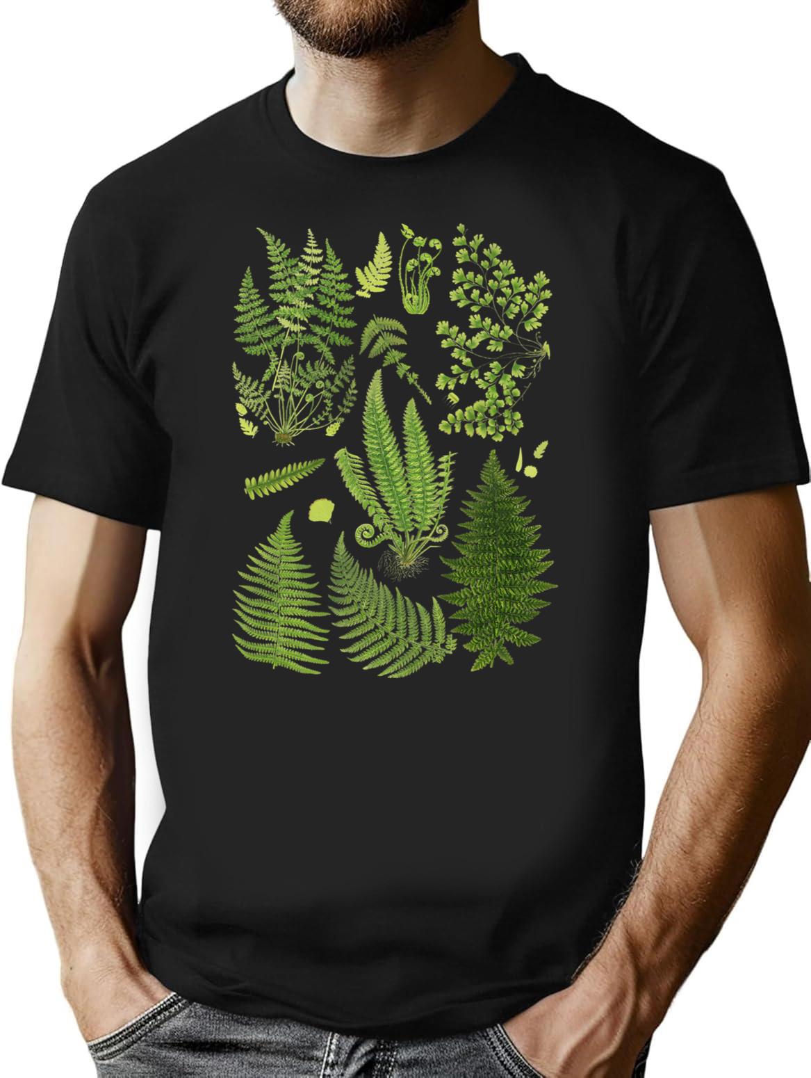 Fern Chart Study T-Shirt for Men & Women, T-Shirts Graphic Tee - Black