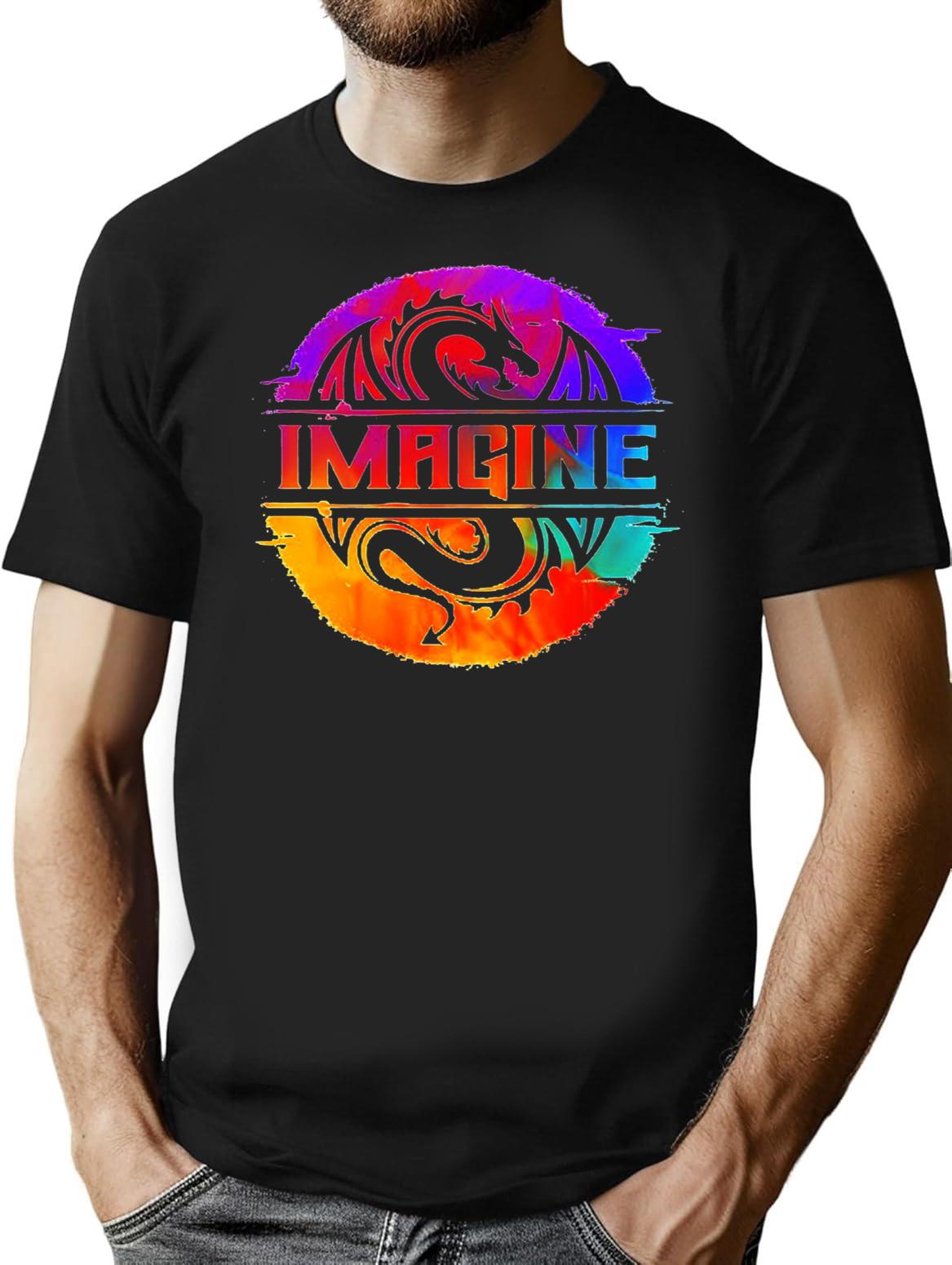 Full Colour Imagine-Dragons Premium Heavyweight Cotton T-Shirt - Black