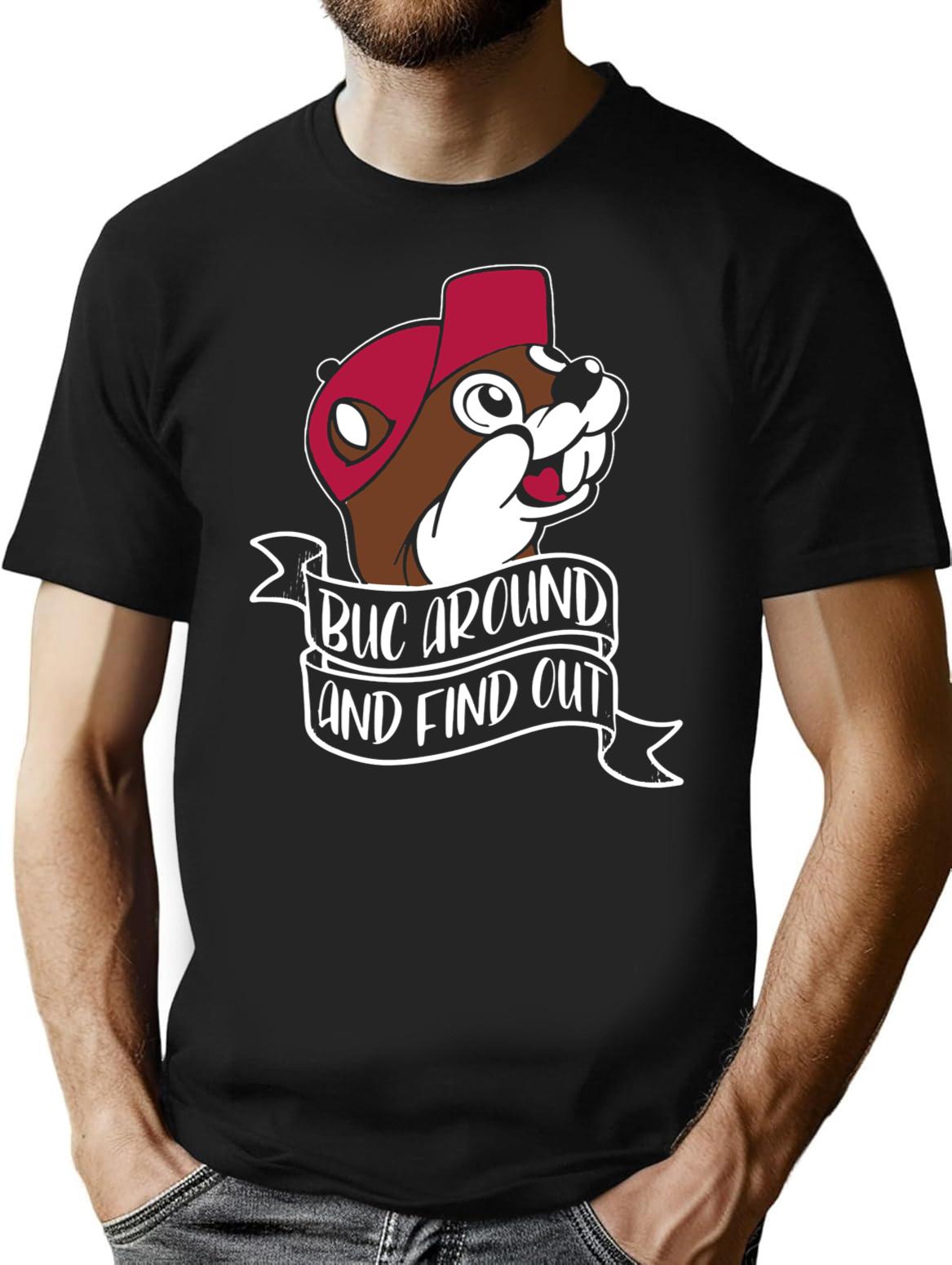 Funny BUC Around and Find Out Premium Heavyweight Cotton T-Shirt - Black