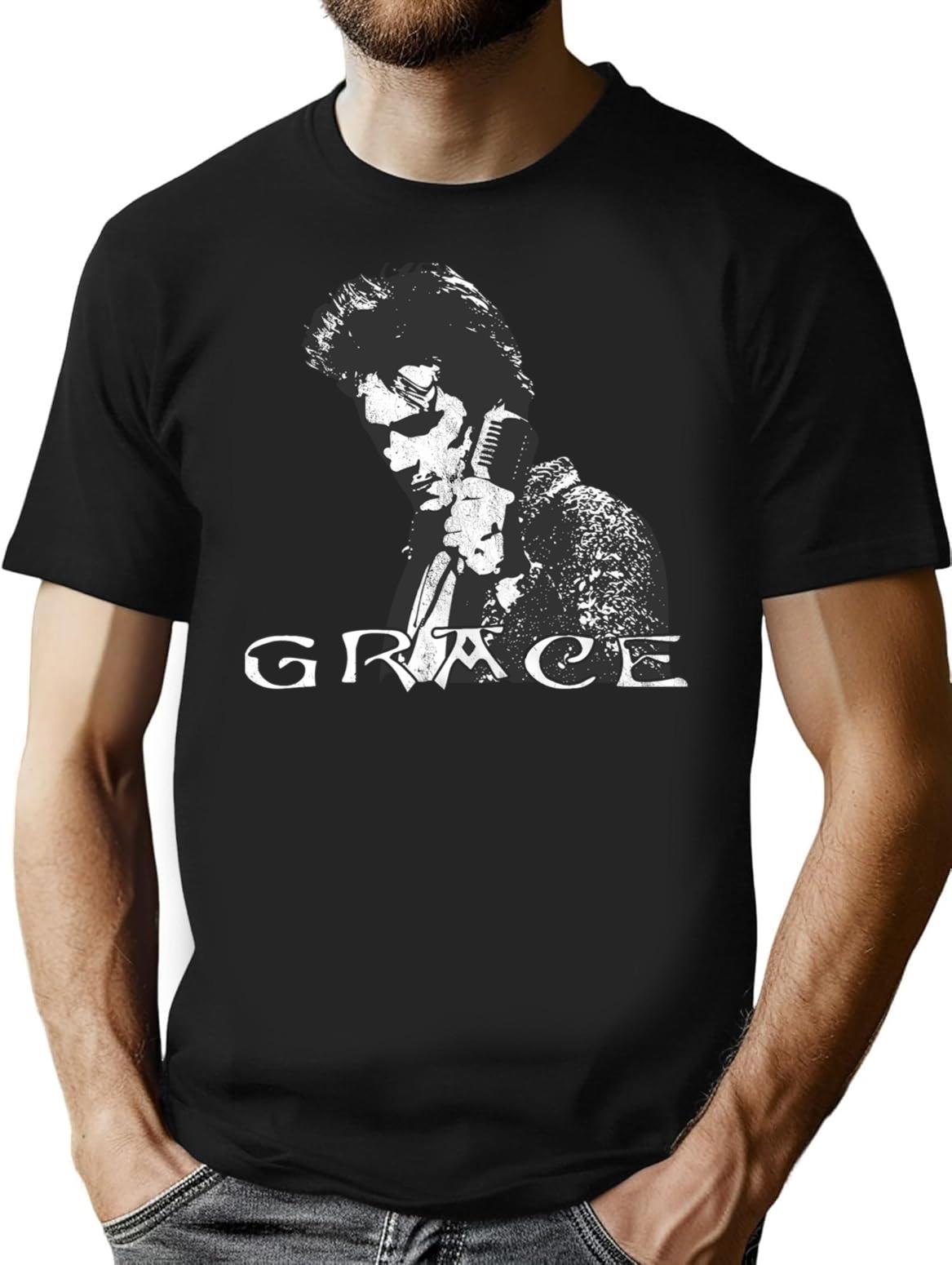 Grace - Minimalist White Cover T-Shirt for Men & Women, T-Shirts Graphic Tee - Black