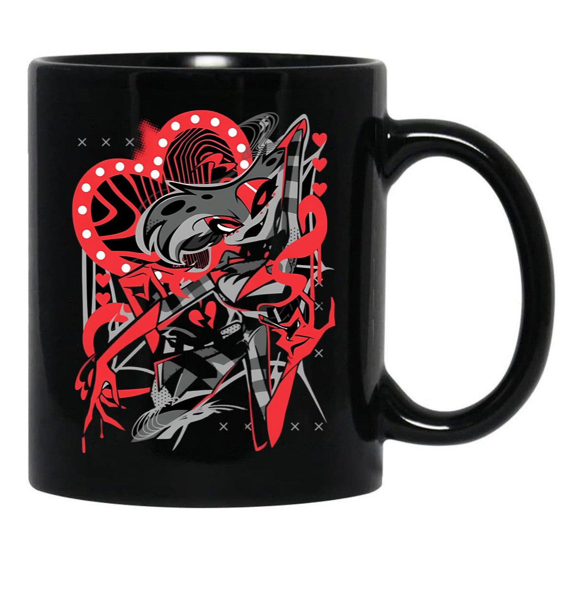Hazbin Hotel Angel Dust Black Coffee Mug, Gift Coffee Mug - Black