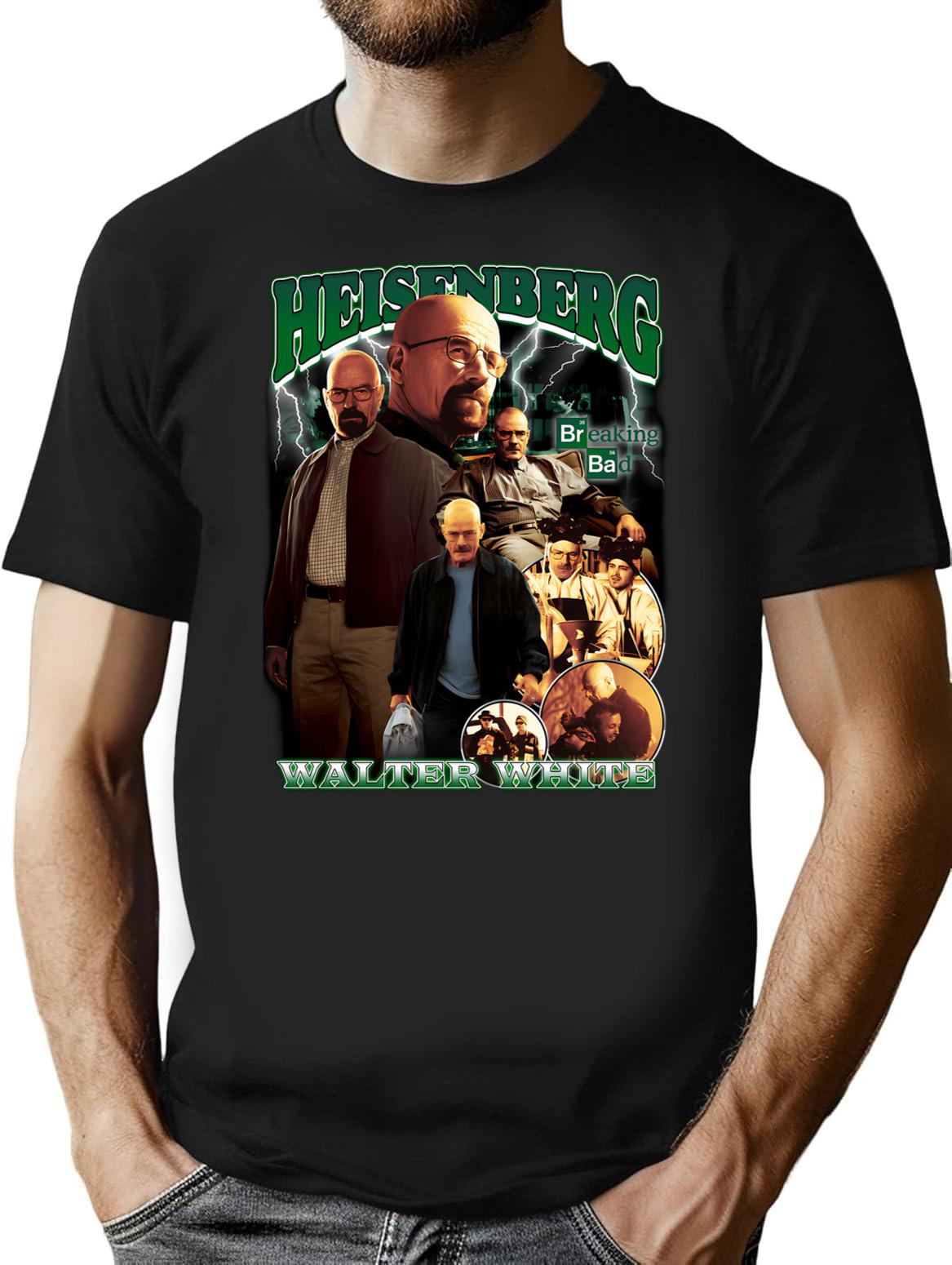 Heinsenberg Walter White Bb - Bootleg Vintage T-Shirt for Men & Women, T-Shirts Graphic Tee - Black