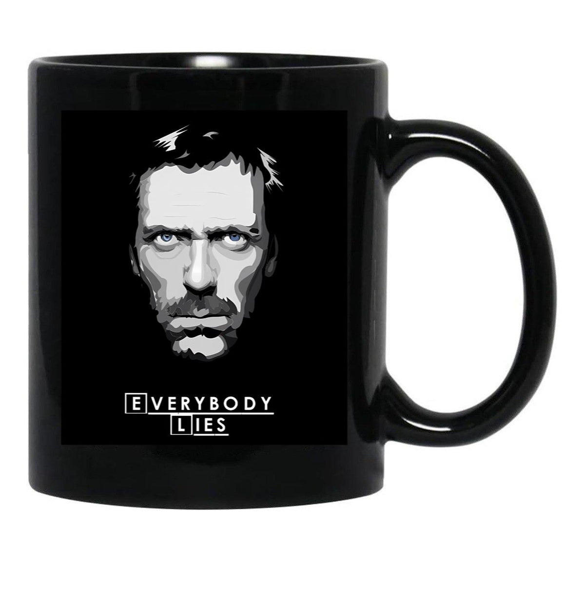 House M.D. - Everybody Lies Ex Black Coffee Mug, Gift Coffee Mug - Black