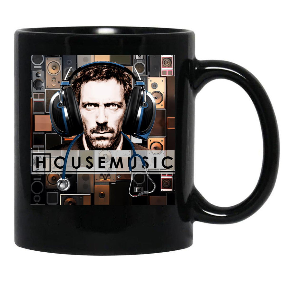 House Music With Dr. House Black Coffee Mug, Gift Coffee Mug - Black