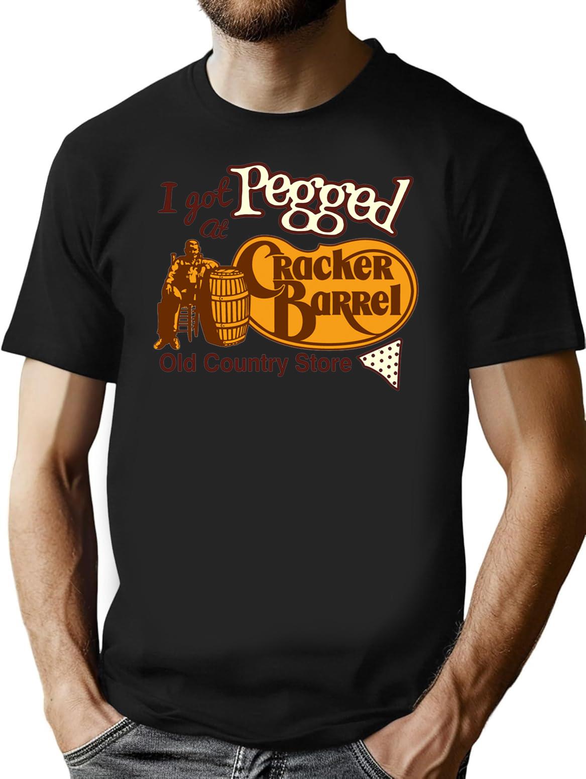 I Got Pegged At Cracker Barrel Old Country Store I Got Pegged At Cracker Premium Heavyweight Cotton T-Shirt - Black