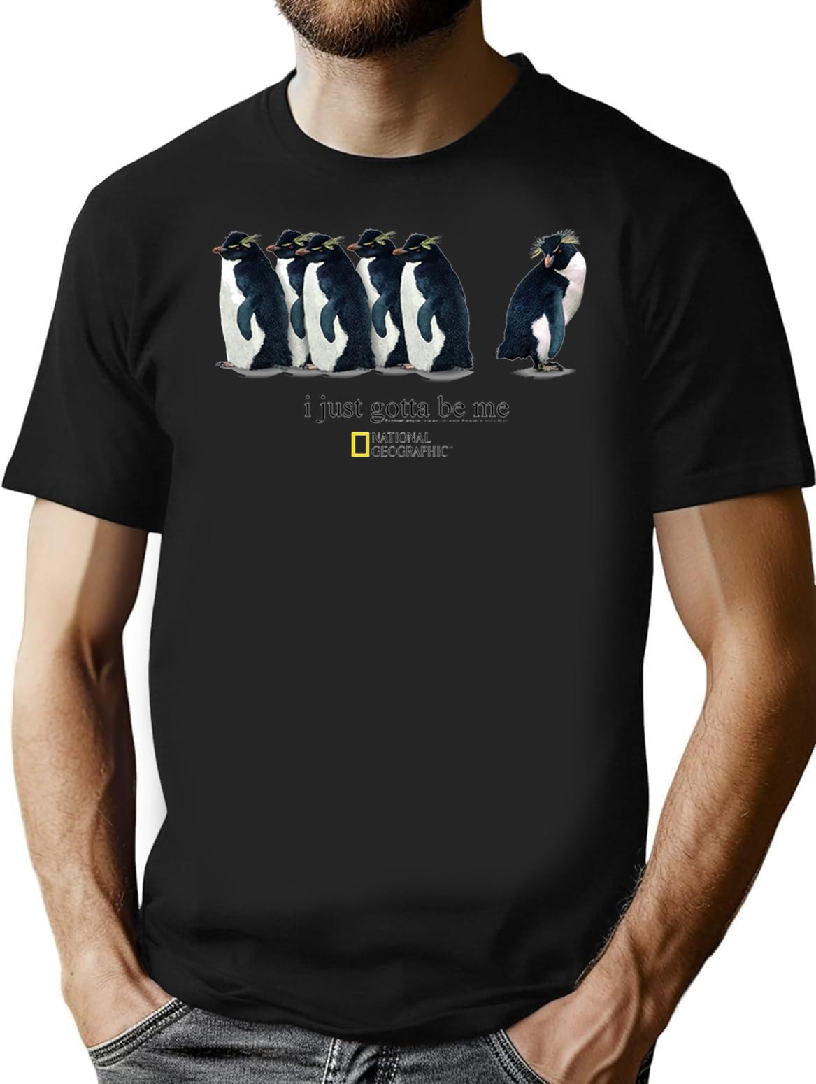 I Just Gotta Be Me Penguin Premium Heavyweight Cotton T-Shirt - Black