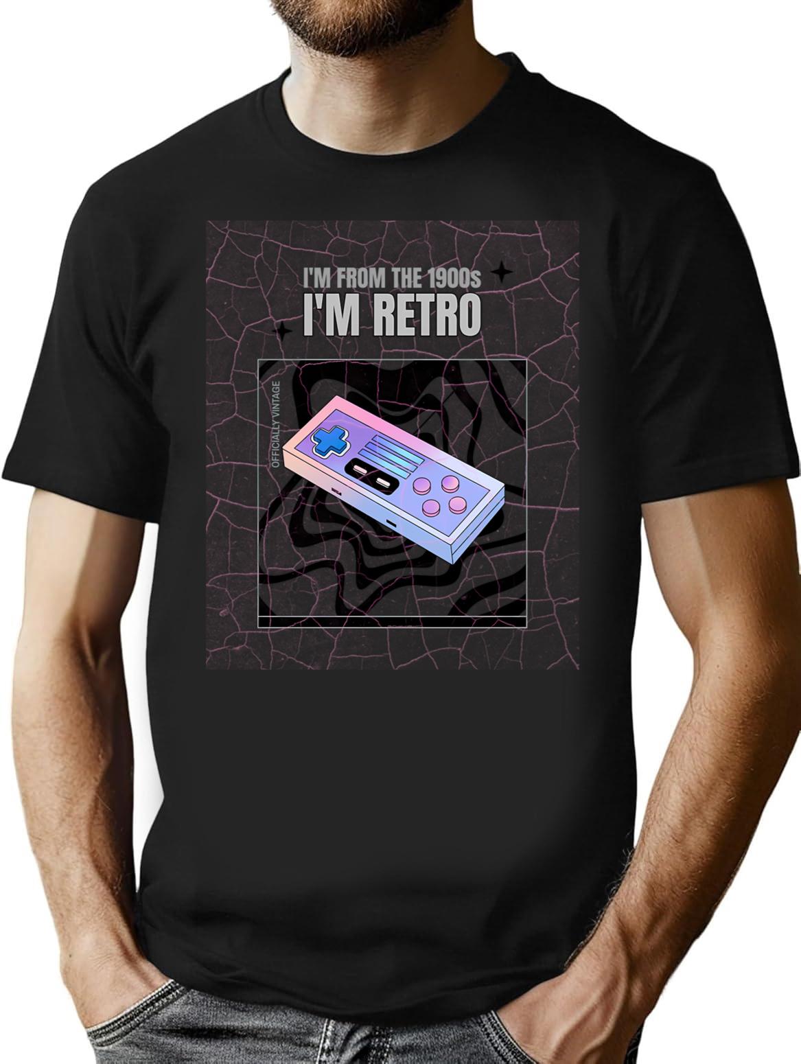 I'M From The 1900S I'M Retro T-Shirt Gaming T-Shirt for Men & Women, T-Shirts Graphic Tee - Black