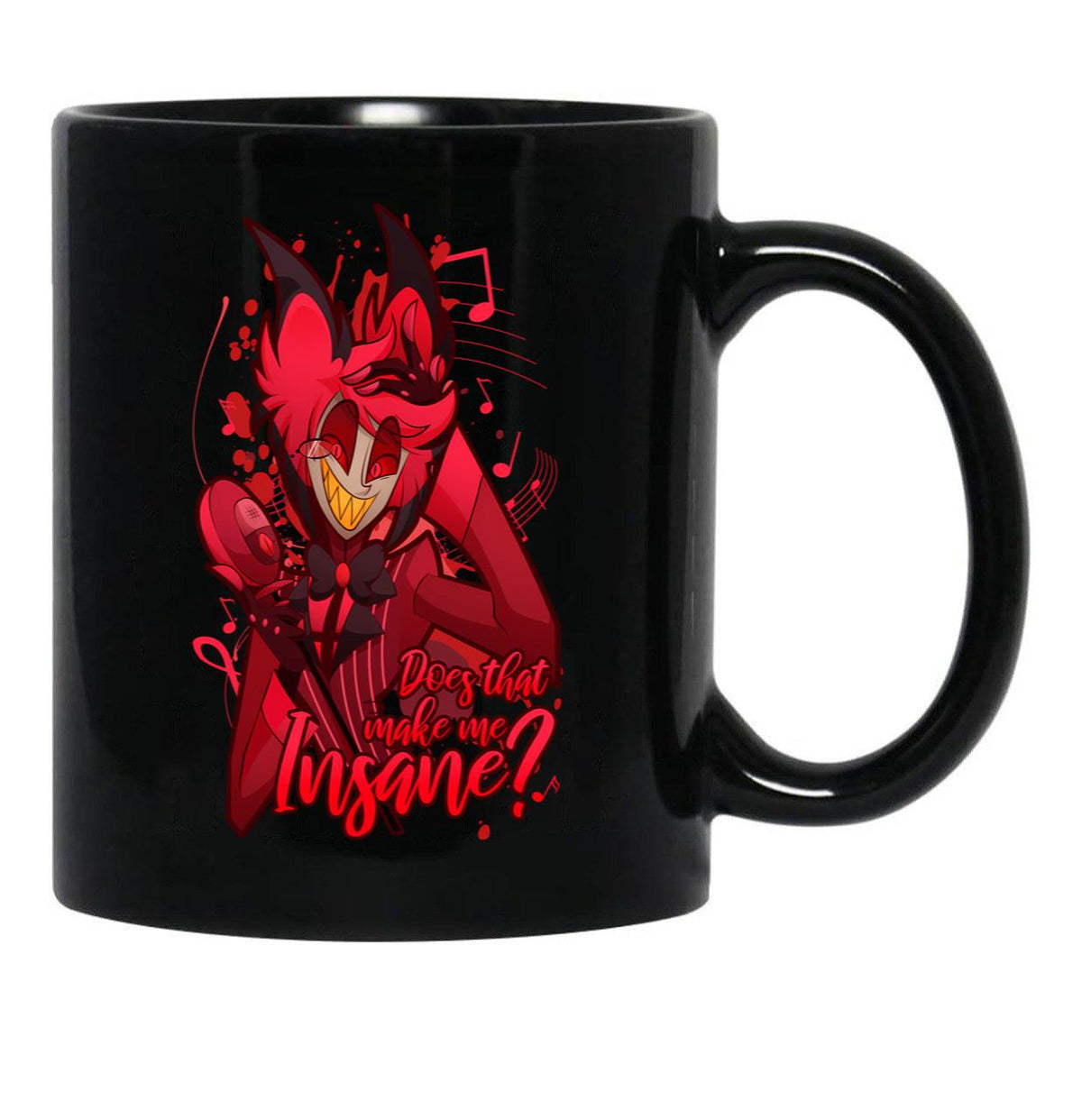 Insane - Alastor The Radio Demon Black Coffee Mug, Gift Coffee Mug - Black