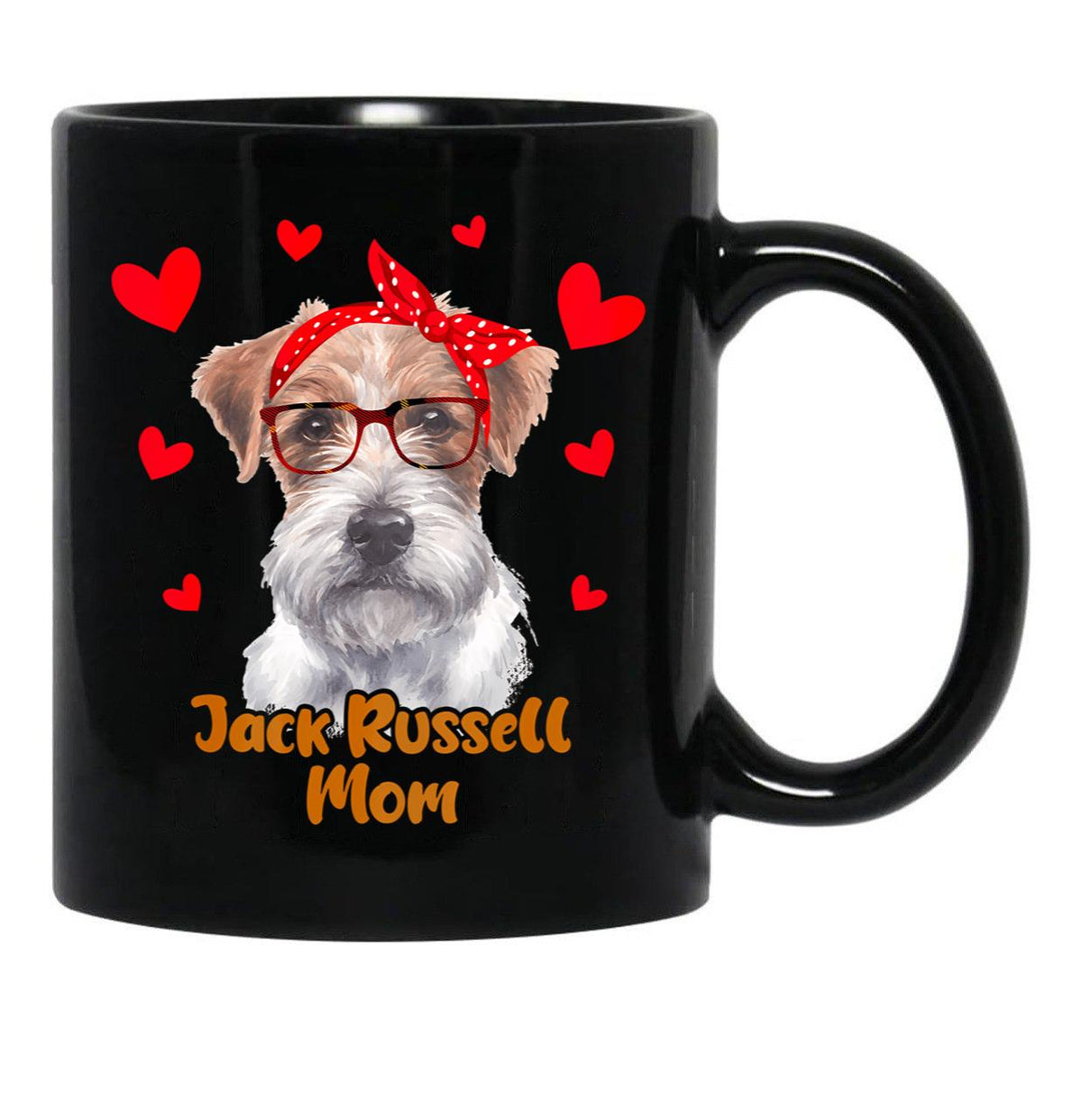 Jack Rusell Mom Valentines Day Dog Mom Mother Day Black Coffee Mug - Black