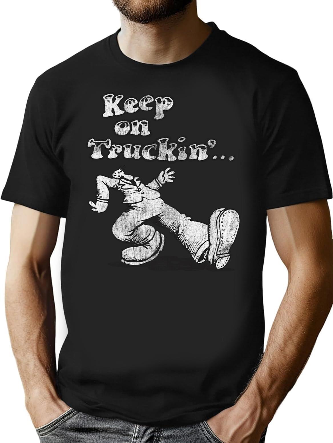 Keep On Truckin' T-Shirt for Men & Women, T-Shirts Graphic Tee - Black